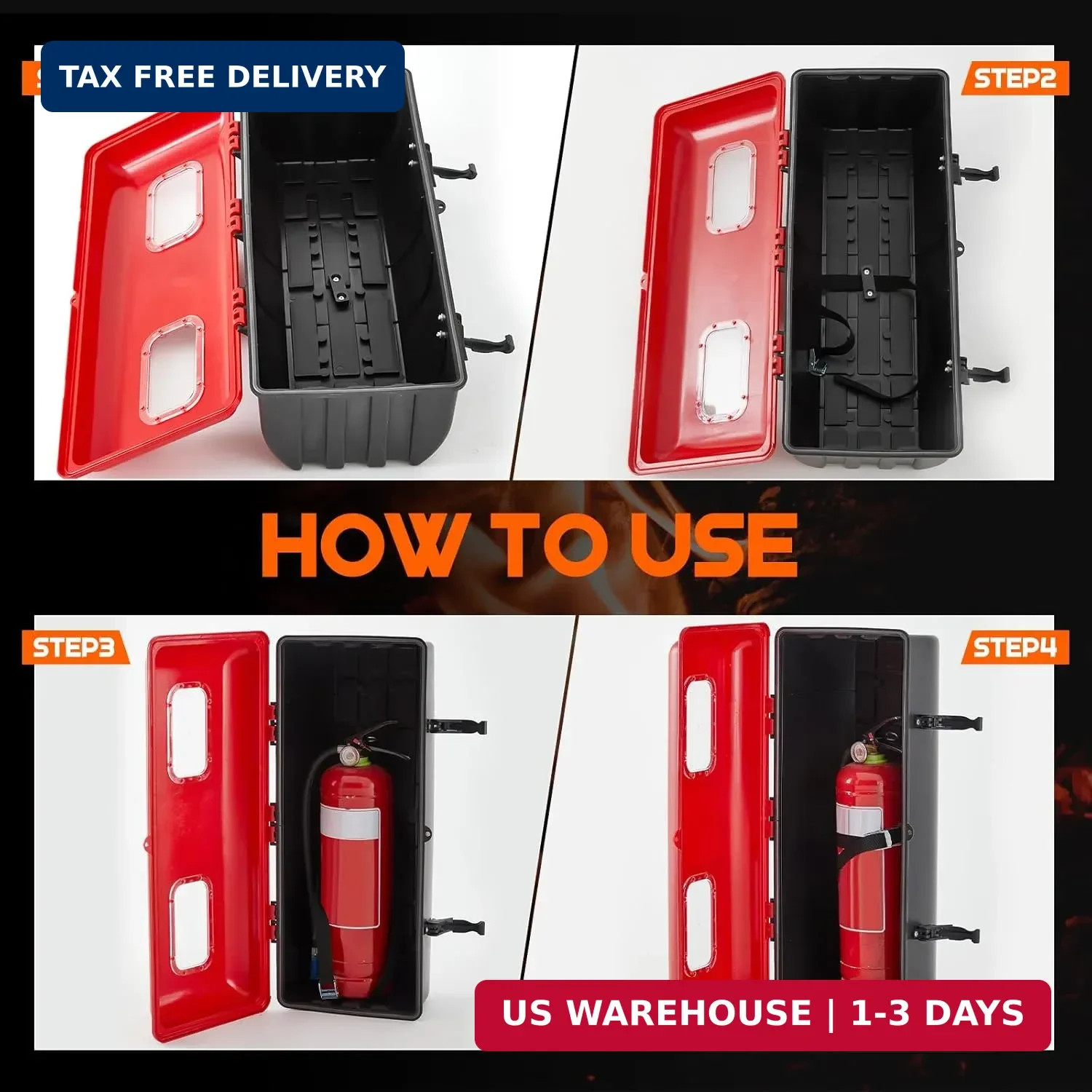DoubleFill 1 Pcs 10 lb Fire Extinguisher Cabinet Box with Internal Rope Fastenin