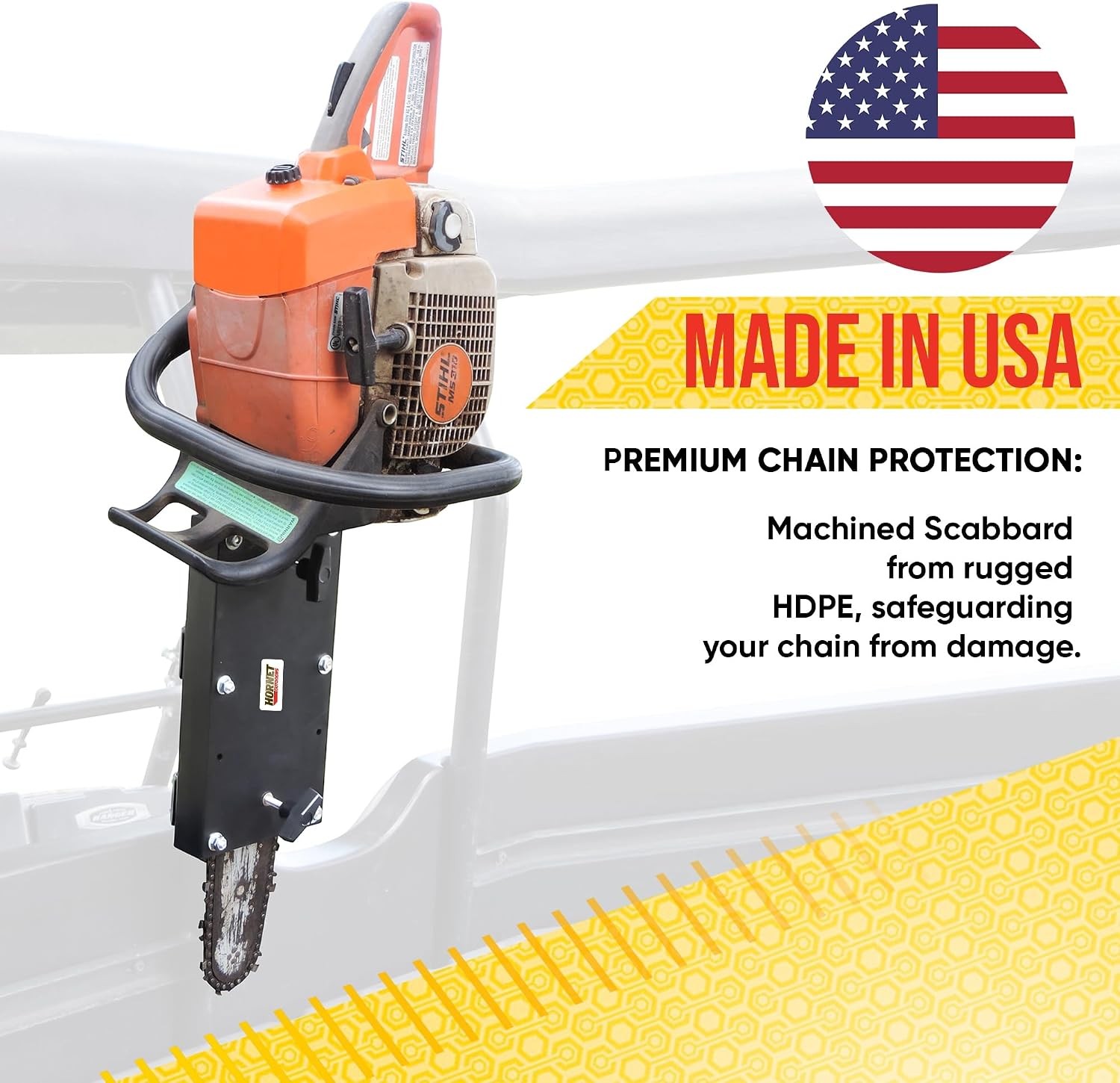 OEM UTV Roll Bar Chainsaw Mount Made in USA Fits All Round Roll Bars