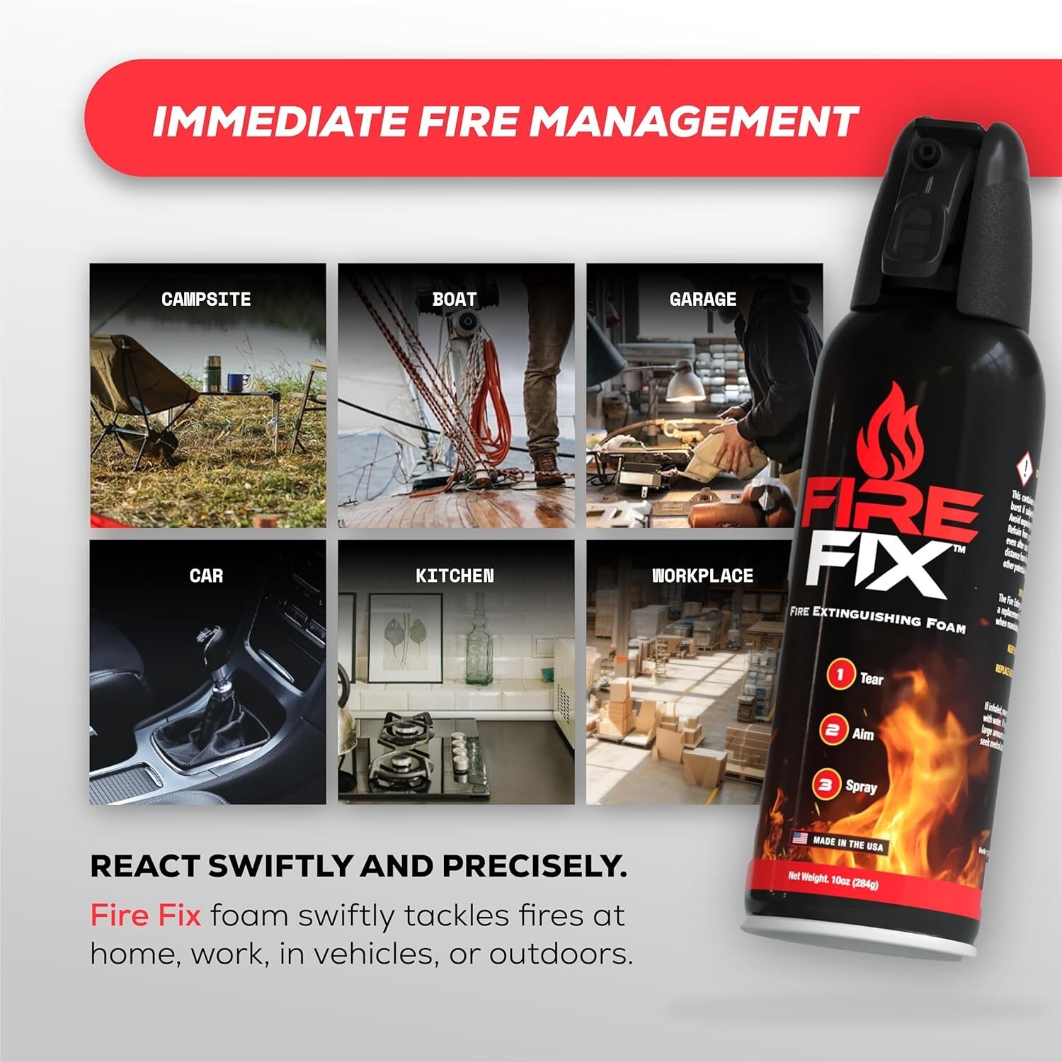 Fire Extinguisher for Home 1-Pack | Made in USA |Emergency Fire Spray …B28
