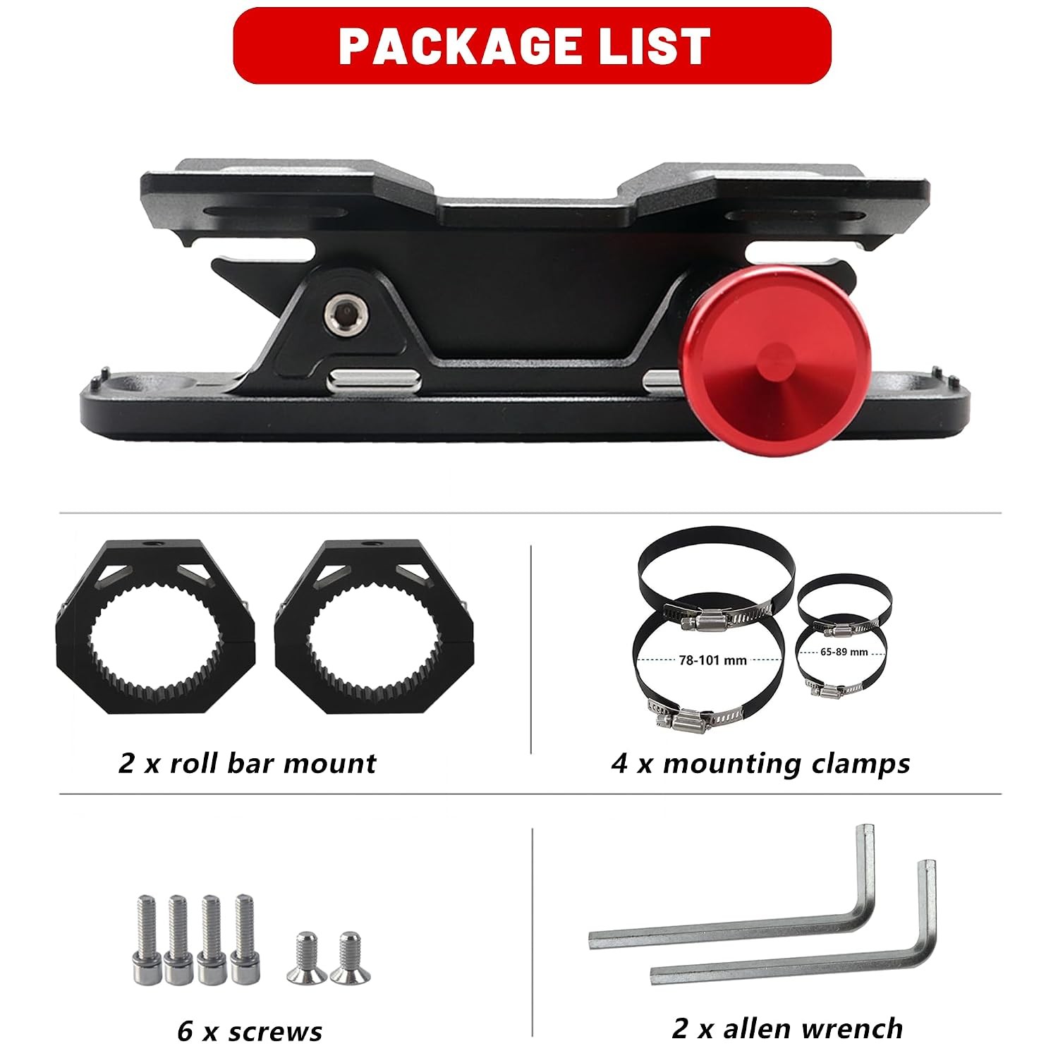 UTV Fire Extinguisher Mount Kit – Aluminum Adjustable Quick Release Roll Bar Car