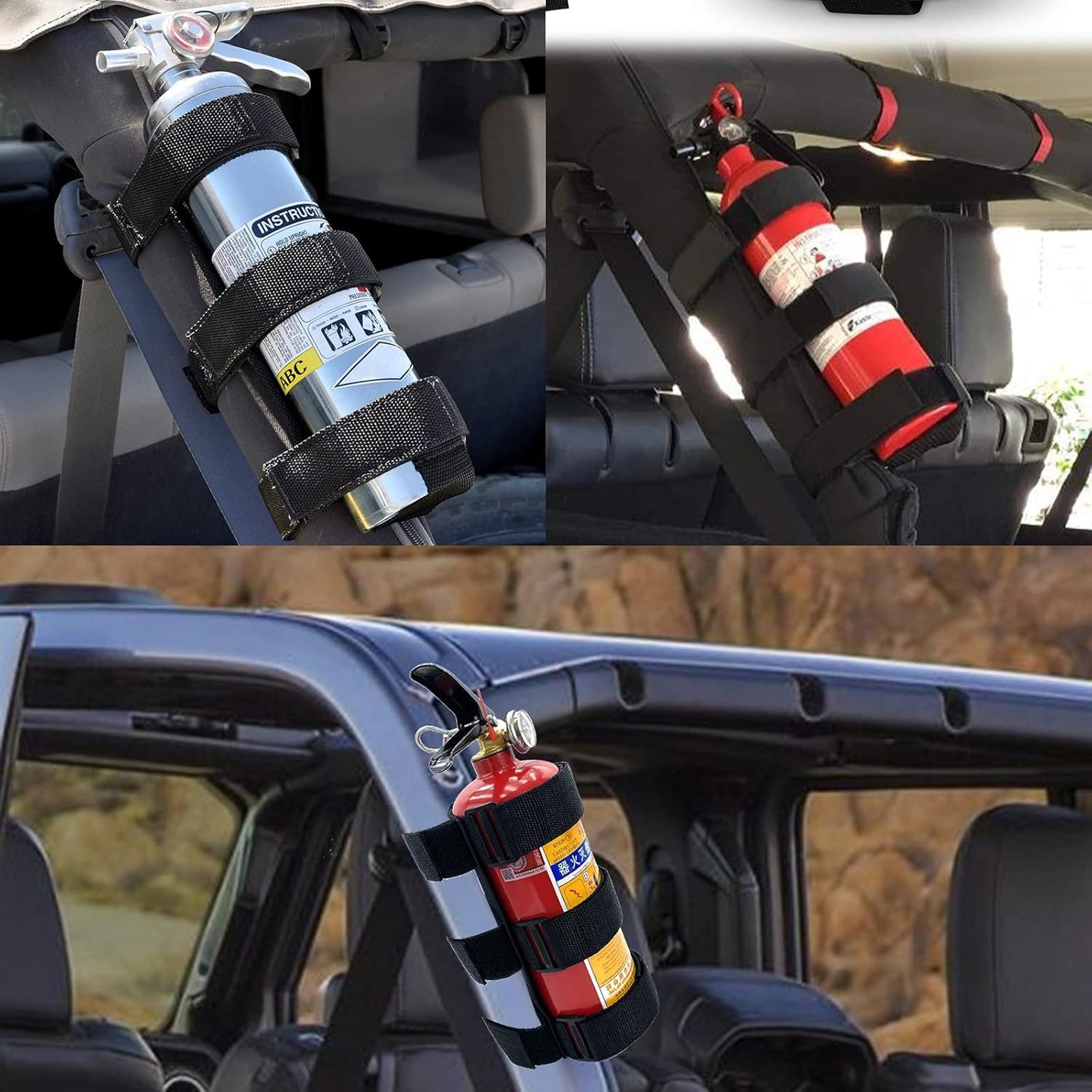 Roll Bar Fire Extinguisher Mount Holder for Jeep Wrangler Polaris RZR Can Am
