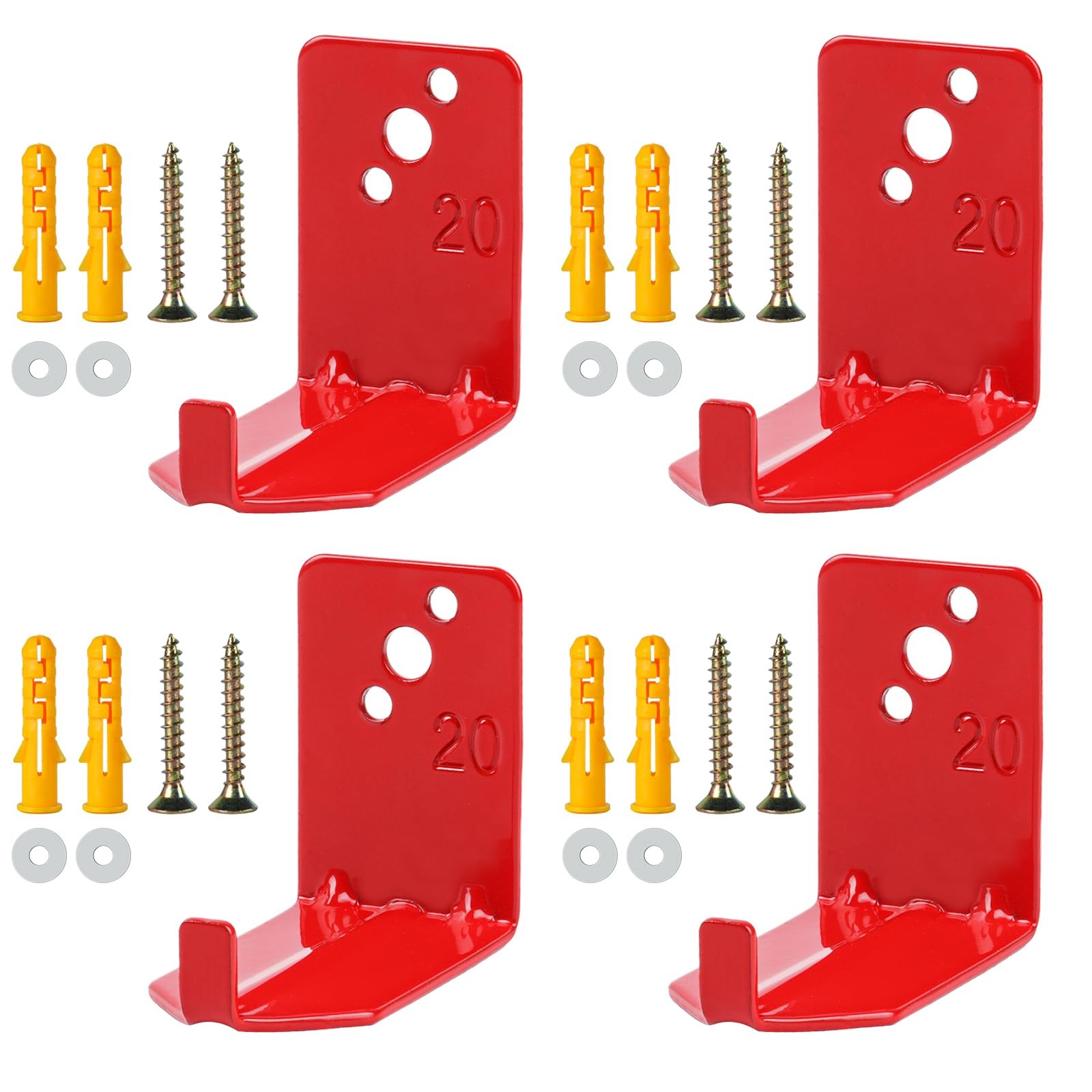 4 PCS Universal Fire Extinguisher Wall Mount Bracket Hook Fits 15/20 Lb