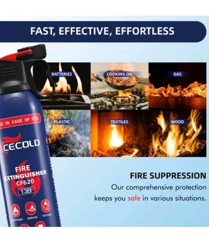 Home Fire Extinguisher, 5-in-1 Water-Base Mini Spray, Anti-Reignition Fire Ex