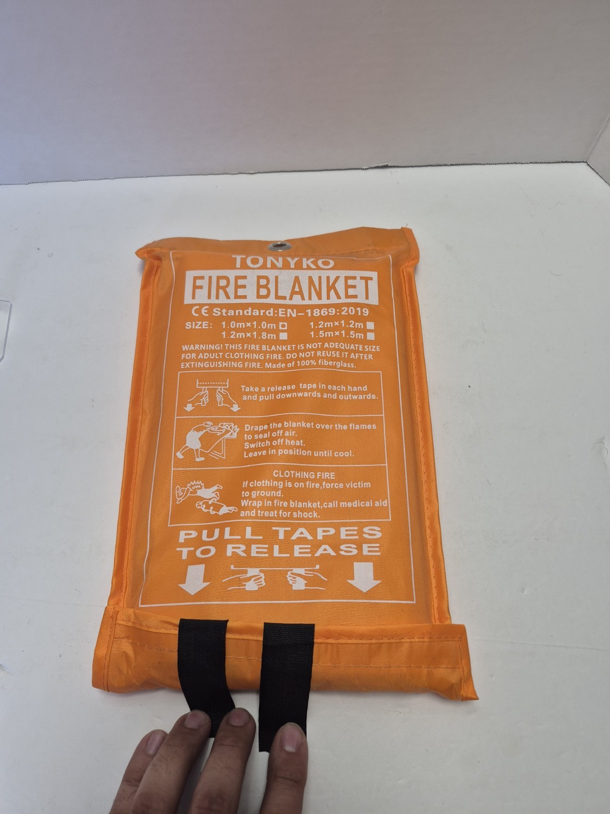 Tonyko Fire Blanket 1mx1m For Home Kitchen Office Caravan Emergency Brand new