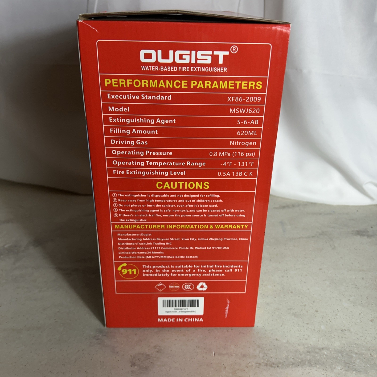 Ougist Small Portable Fire Extinguisher for Home and Kitchen, 21oz Each, 6-Pack