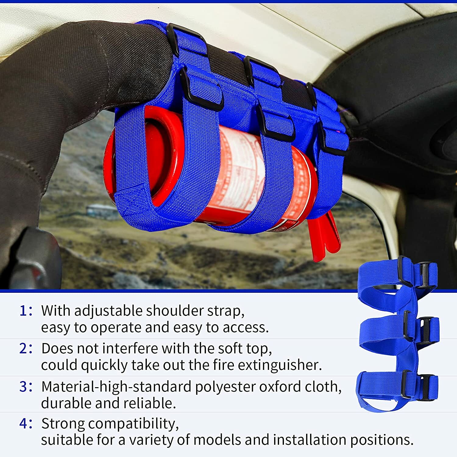 Roll Bar Fire Extinguisher Holder Mount Bracket fit 1985+ Jeep Wrangler TJ JK JL
