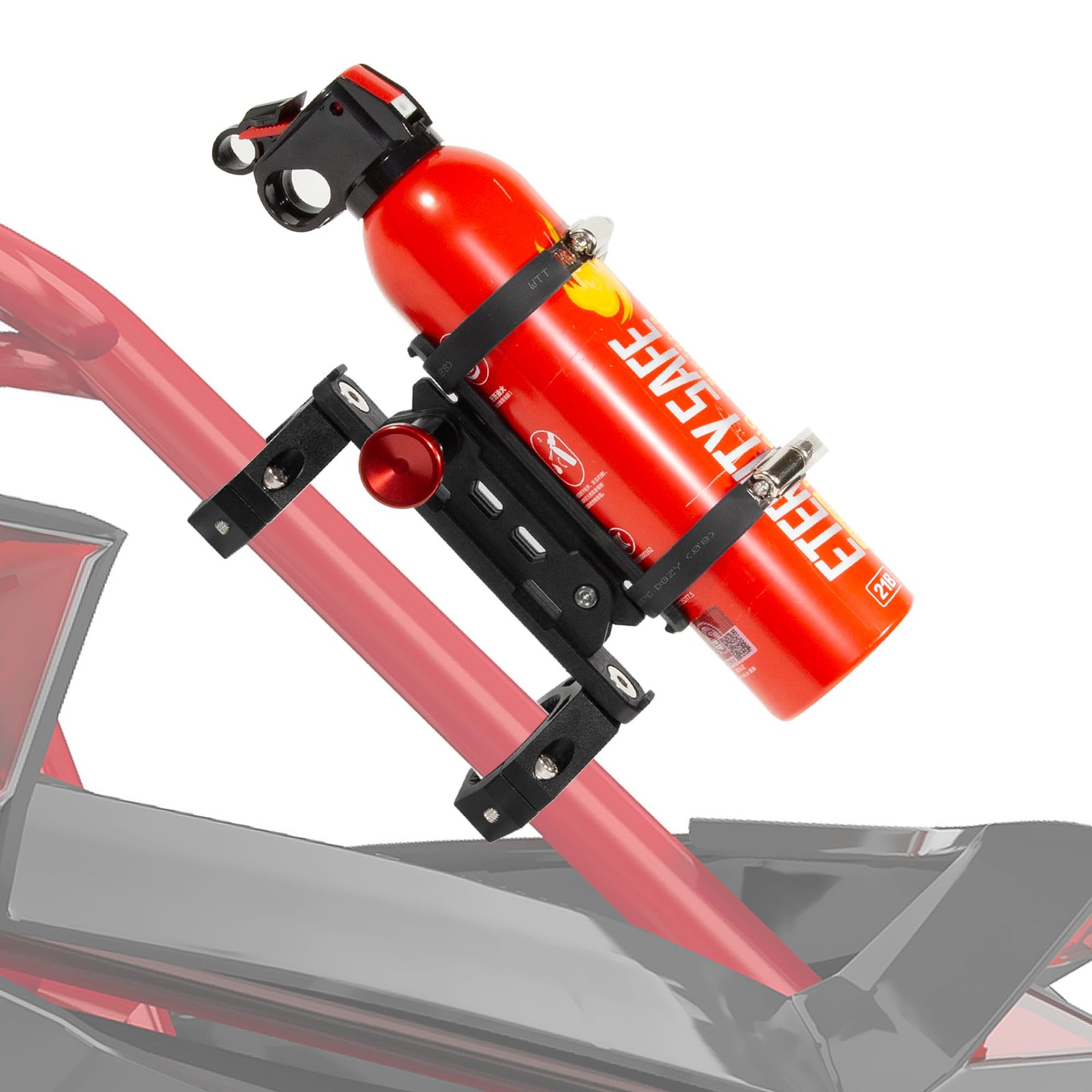 UTV Fire Extinguisher Mount Kit- Quick Release Roll Bar Black 1