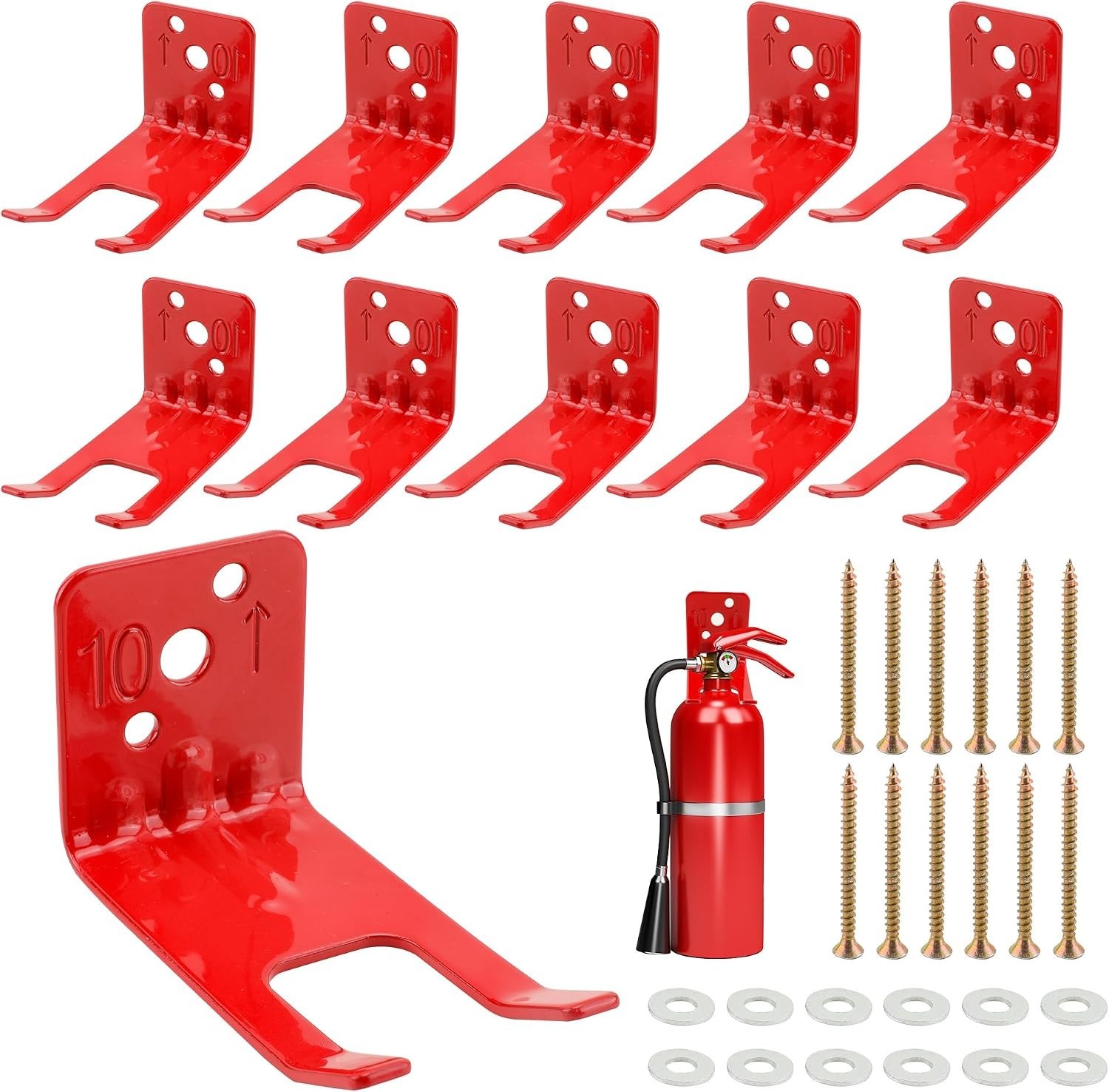 12 Pack Fire Extinguisher Bracket Universal Fire Extinguisher Wall Mounts Fir…