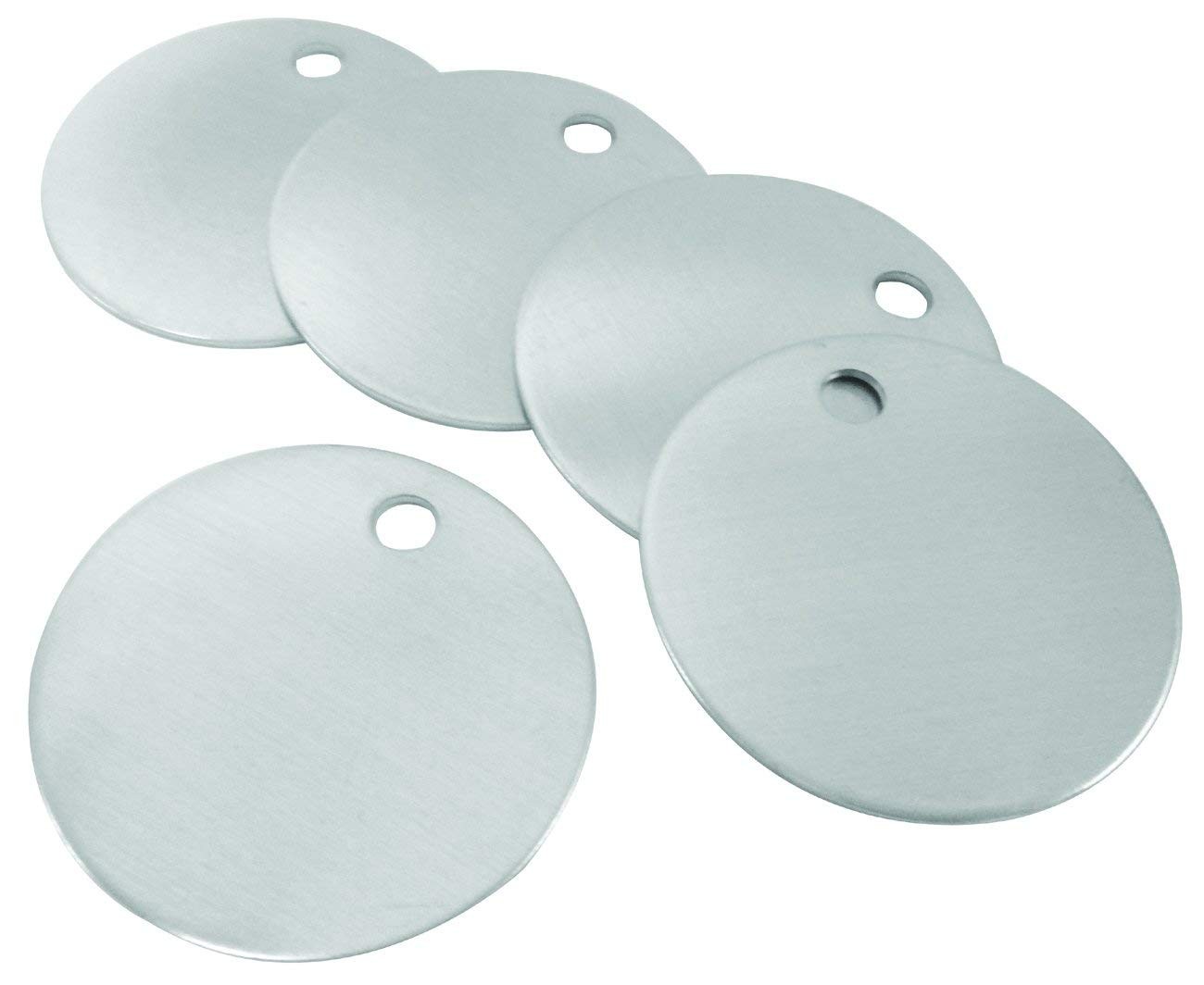 Metal Stamping Blanks – 1-1/4″ Blank Tags with Holes, Name & Pet Tags, Label …