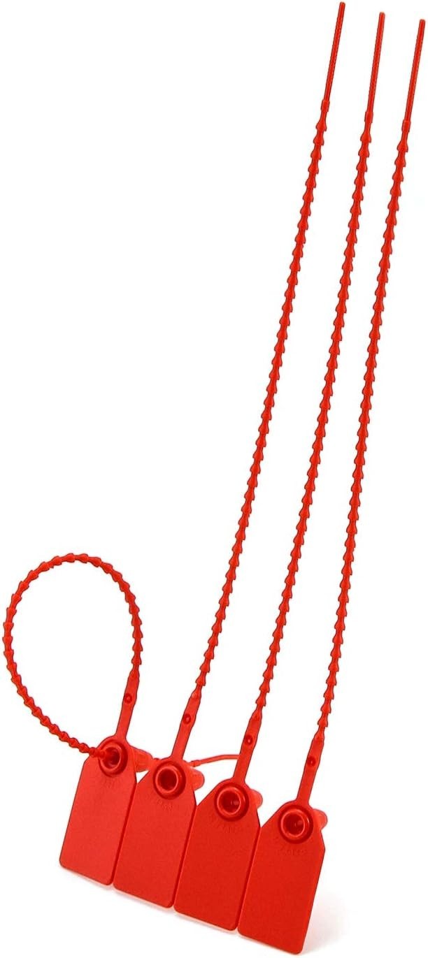 100Pcs Red Tamper Seals – Self-Locking Security Zip Ties for Fire Safety