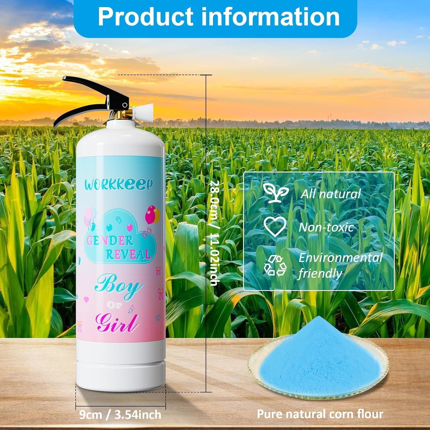 Eco-Friendly Giant Gender Reveal Fire Extinguisher Set – 20 Feet Blue Burst