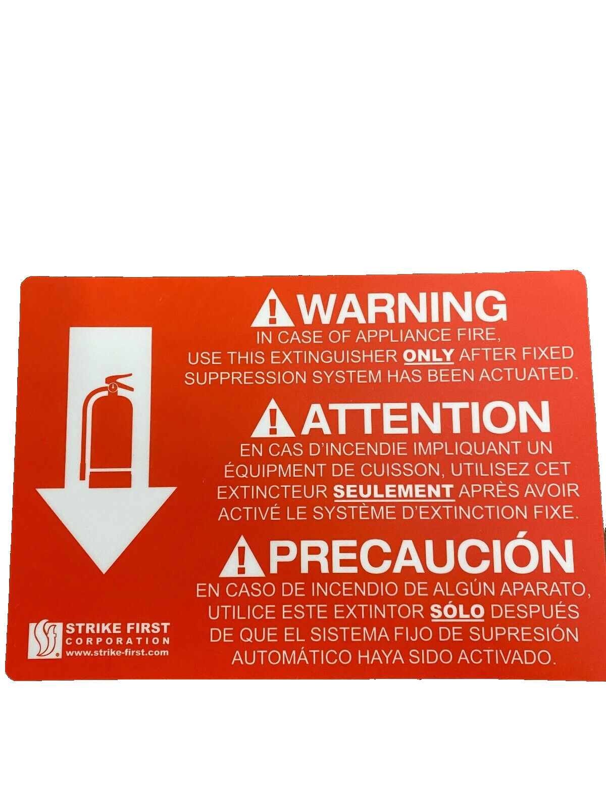 NEW 6 LITER K-CLASS FIRE EXTINGUISHER W/ SIGNS, WALL HOOK, + 2024 INSP. TAG