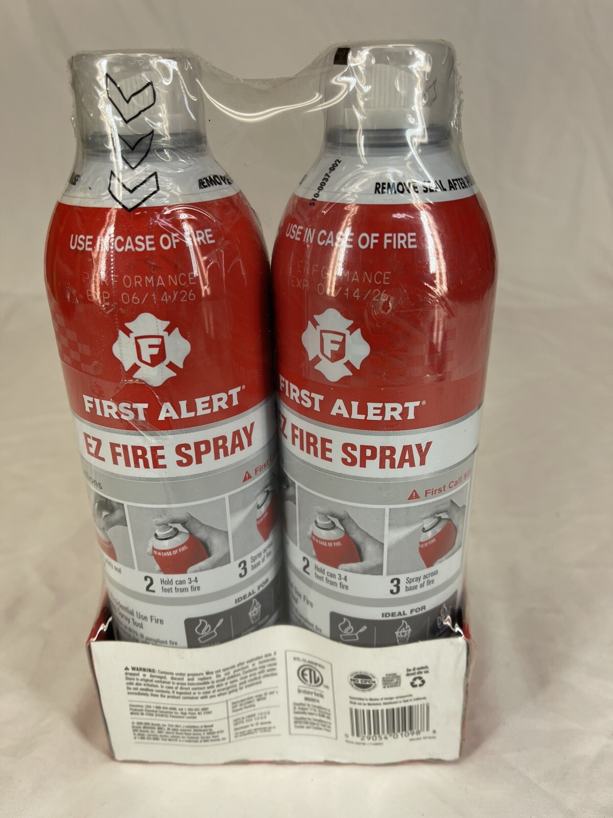 First Alert EZ Fire Spray, Extinguishing Aerosol Spray 18oz, Pack of 2 Sealed