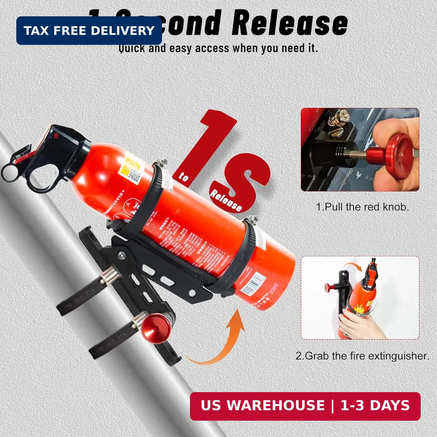 UTV Fire Extinguisher with Mount Kits- Quick Release Roll Bar Fire Extinguisher