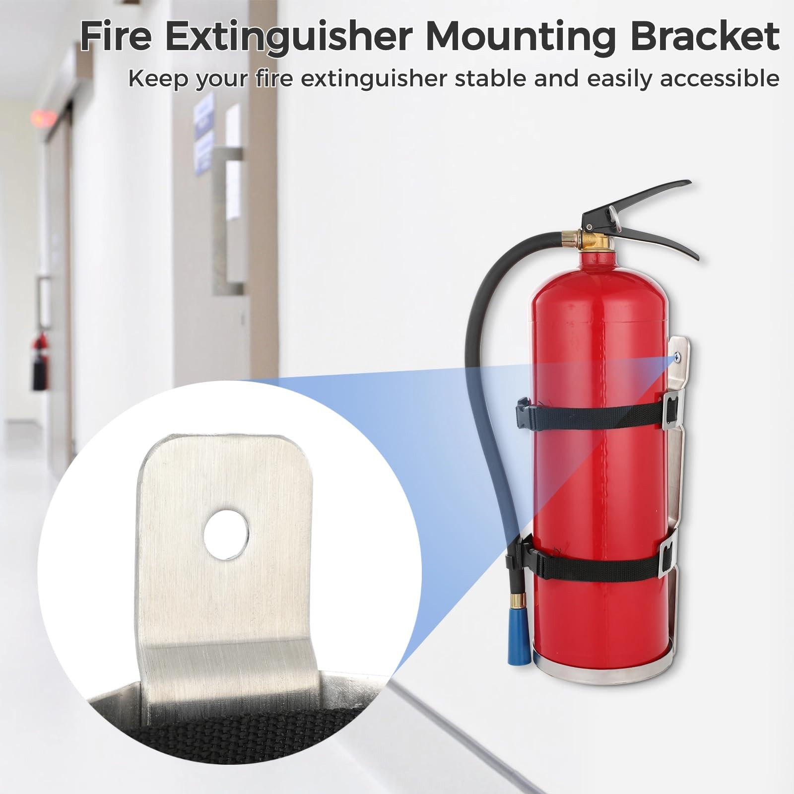 Fire Extinguisher Metal Bracket, 304 Stainless Steel Mounting Bracket with Ad…