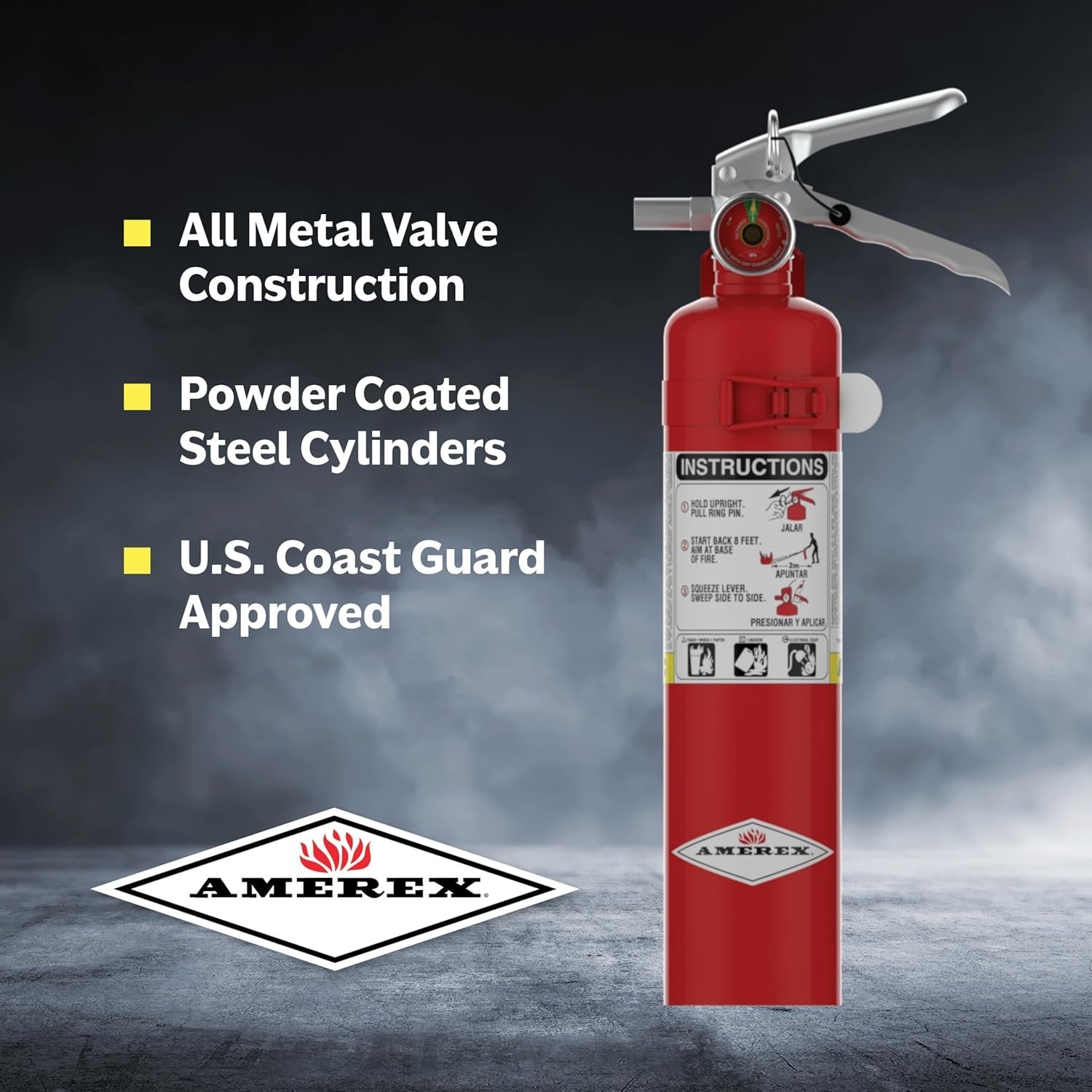 2.5 lb Multi-Purpose ABC Fire Extinguisher – Wall Bracket Included for Safety