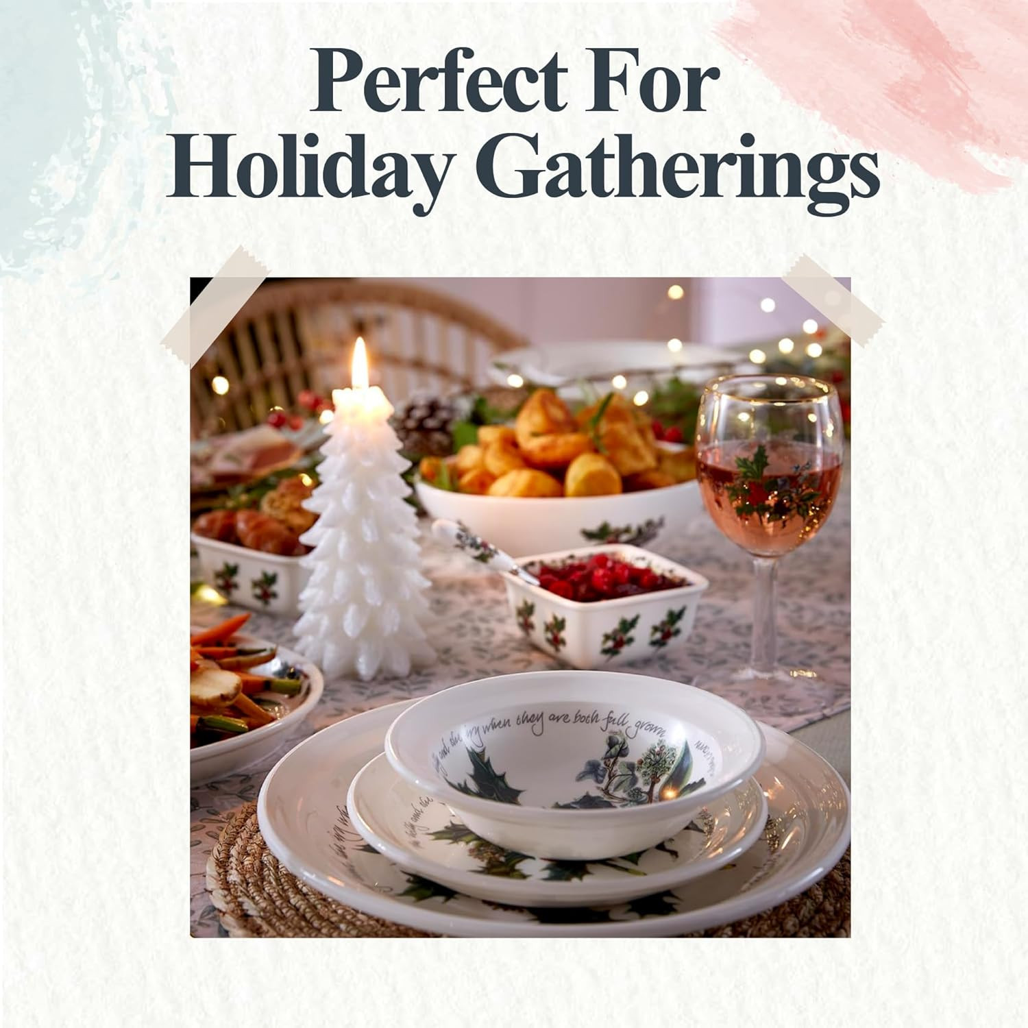 Holly and Ivy 10-inch Christmas Dinner Plates (Set of 4) – Festive Tableware, Be