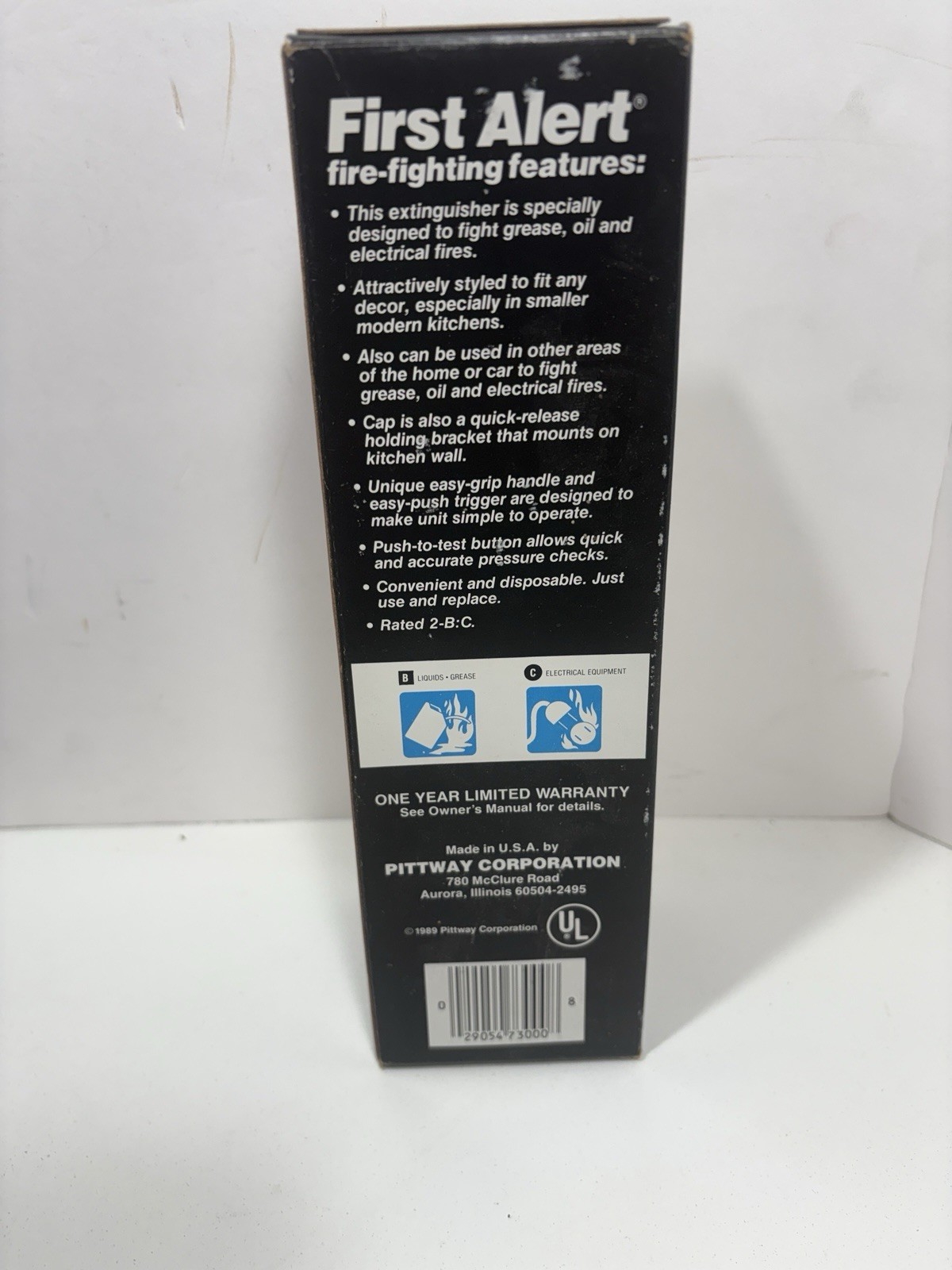 First Alert Pittway Kitchen Fire Extinguisher 20.6 Oz KFE2 OLD For Decor! Read*