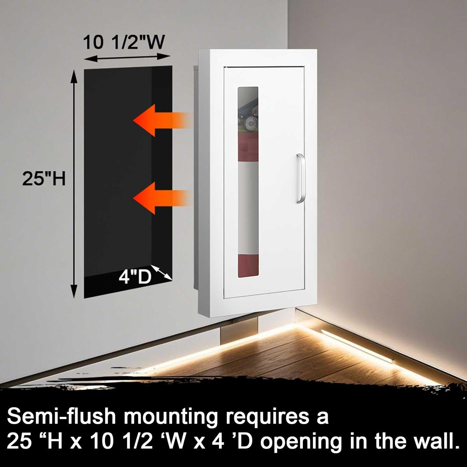Semi-Recessed Fire Extinguisher Cabinet with Acrylic Sign Steel Fire Extinguishe