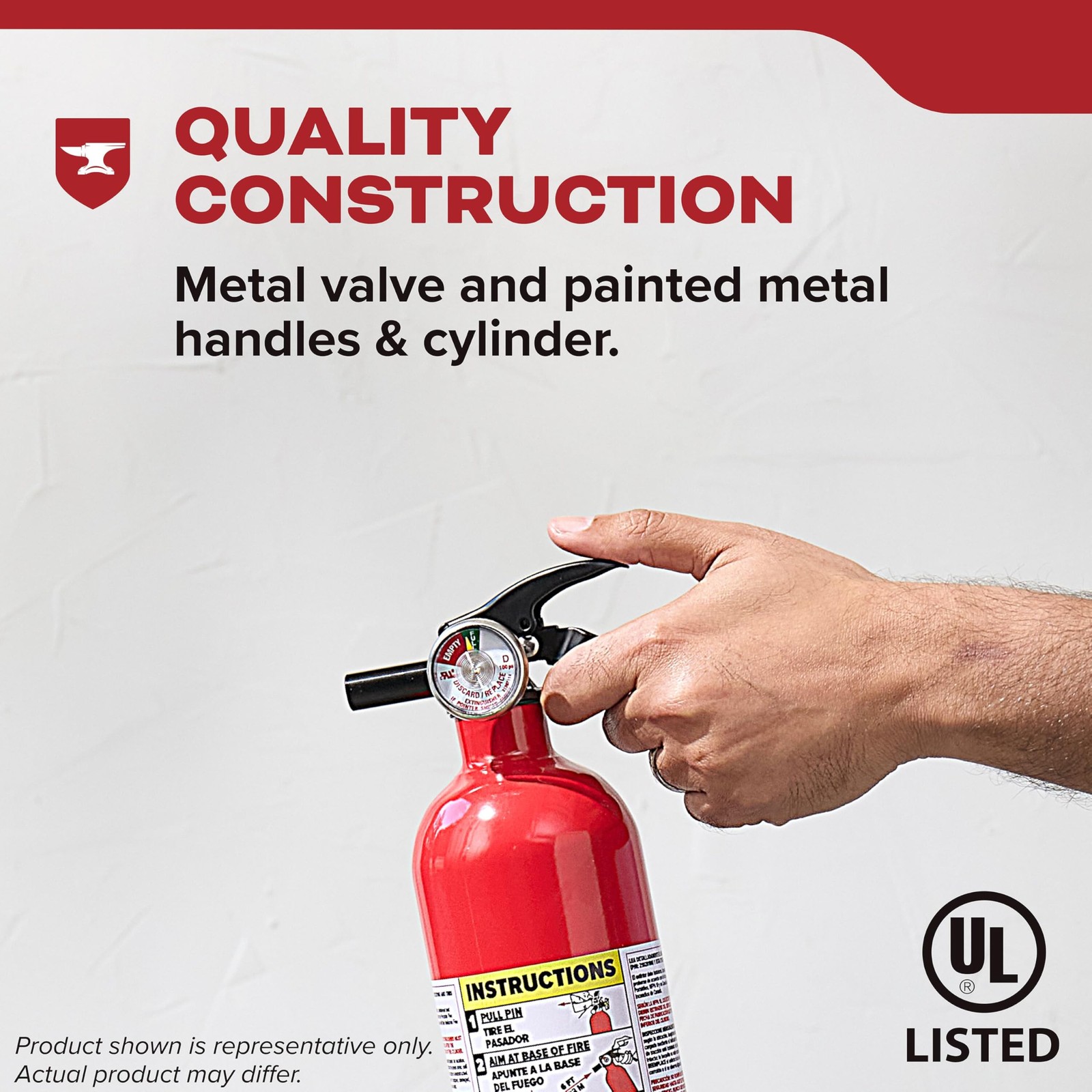 Kidde Basic 5 Fire Extinguisher for Home 5 B C FA5G Residential Fire