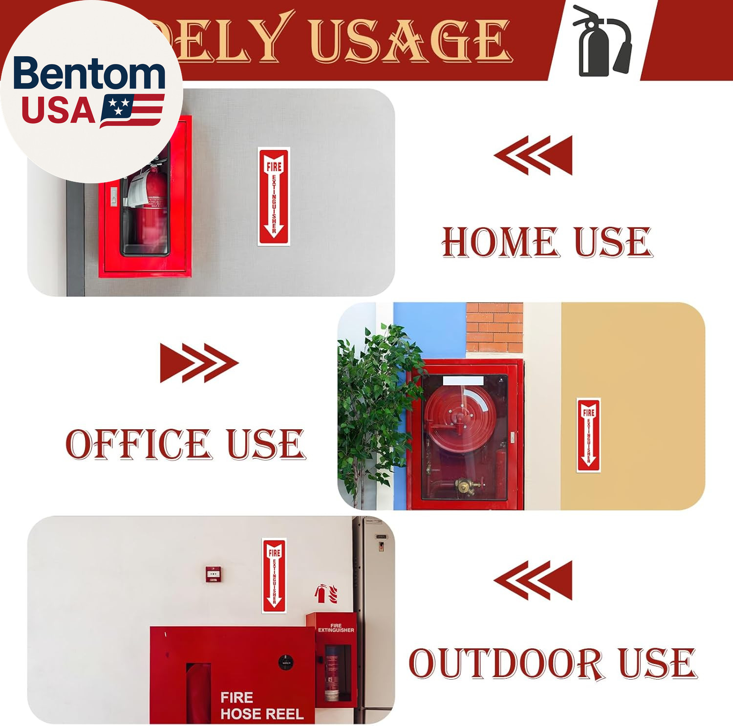 Fire Extinguisher Signs, 15 Pack 4X12 Inch Fire Extinguisher Signs for Home Busi
