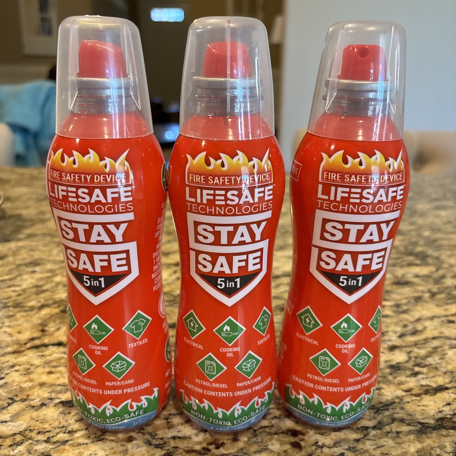 LifeSafe Stay Safe All-In-1 Fire Safety Device 3 Pack 04/2026 New Sealed