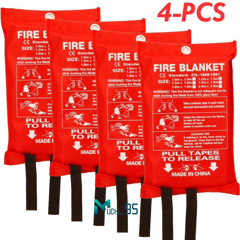 FIRE BLANKET Fiberglass Emergency Home Office Retardant Prepared 59”x59”,LARGE