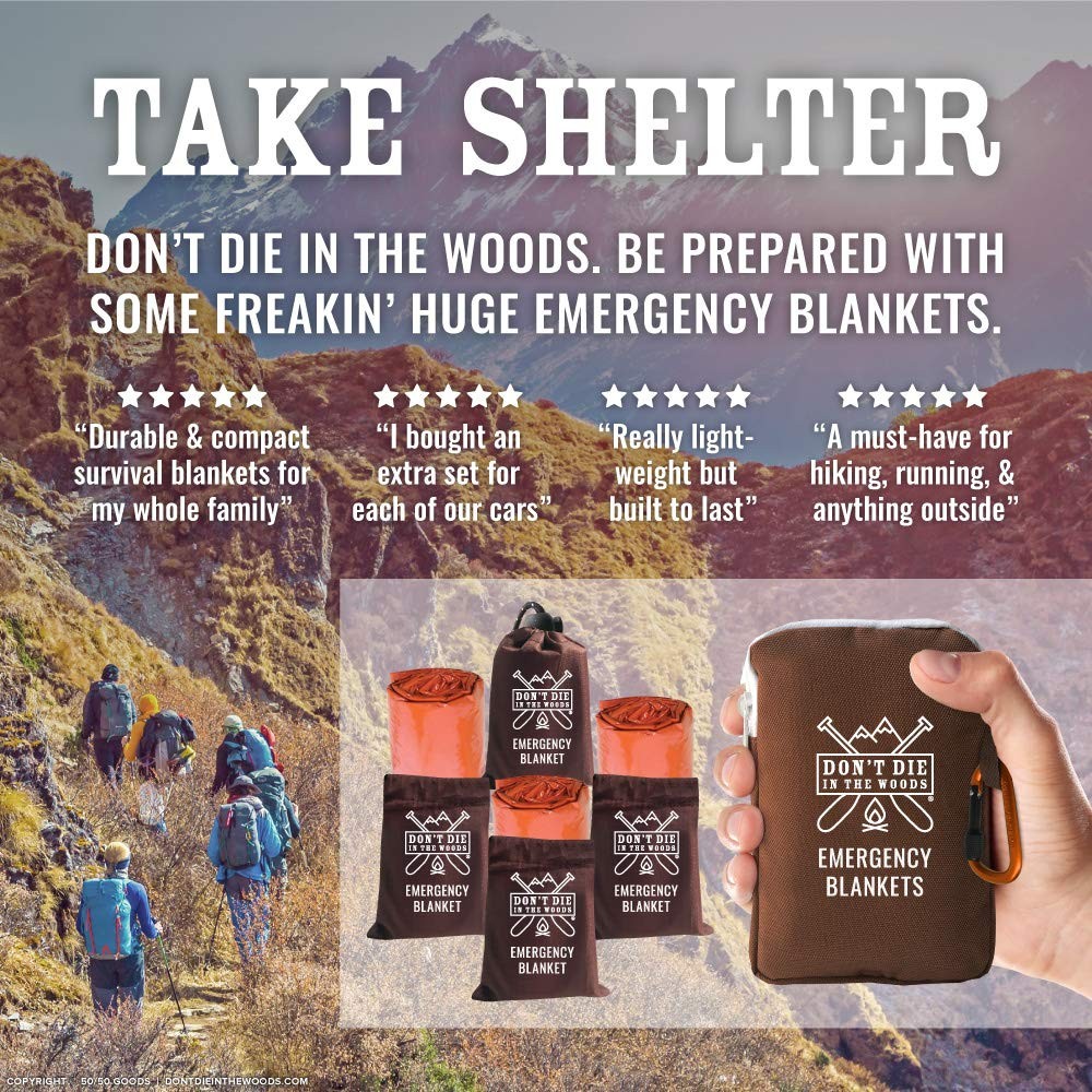 – Freakin’ Huge Emergency Blankets [4-Pack] Extra Large Thermal Mylar Space B…