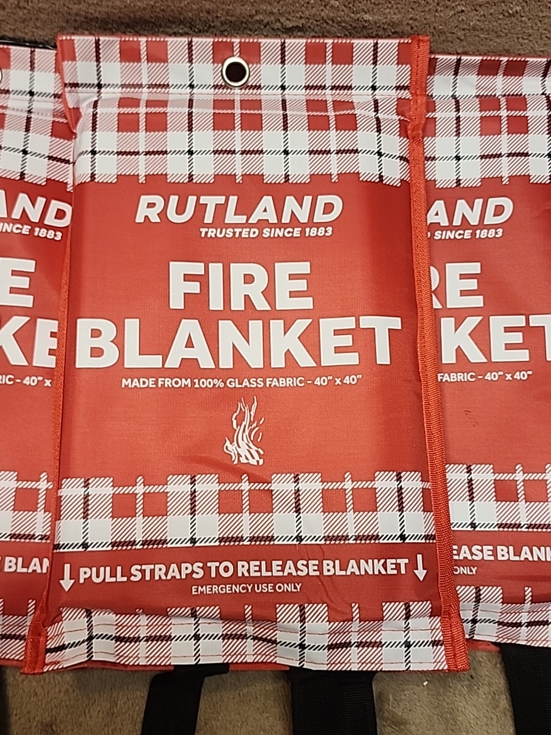 4 Pack: Rutland Fire Blanket for Home and Kitchen Emergency – 40″ x 40″ Blanket