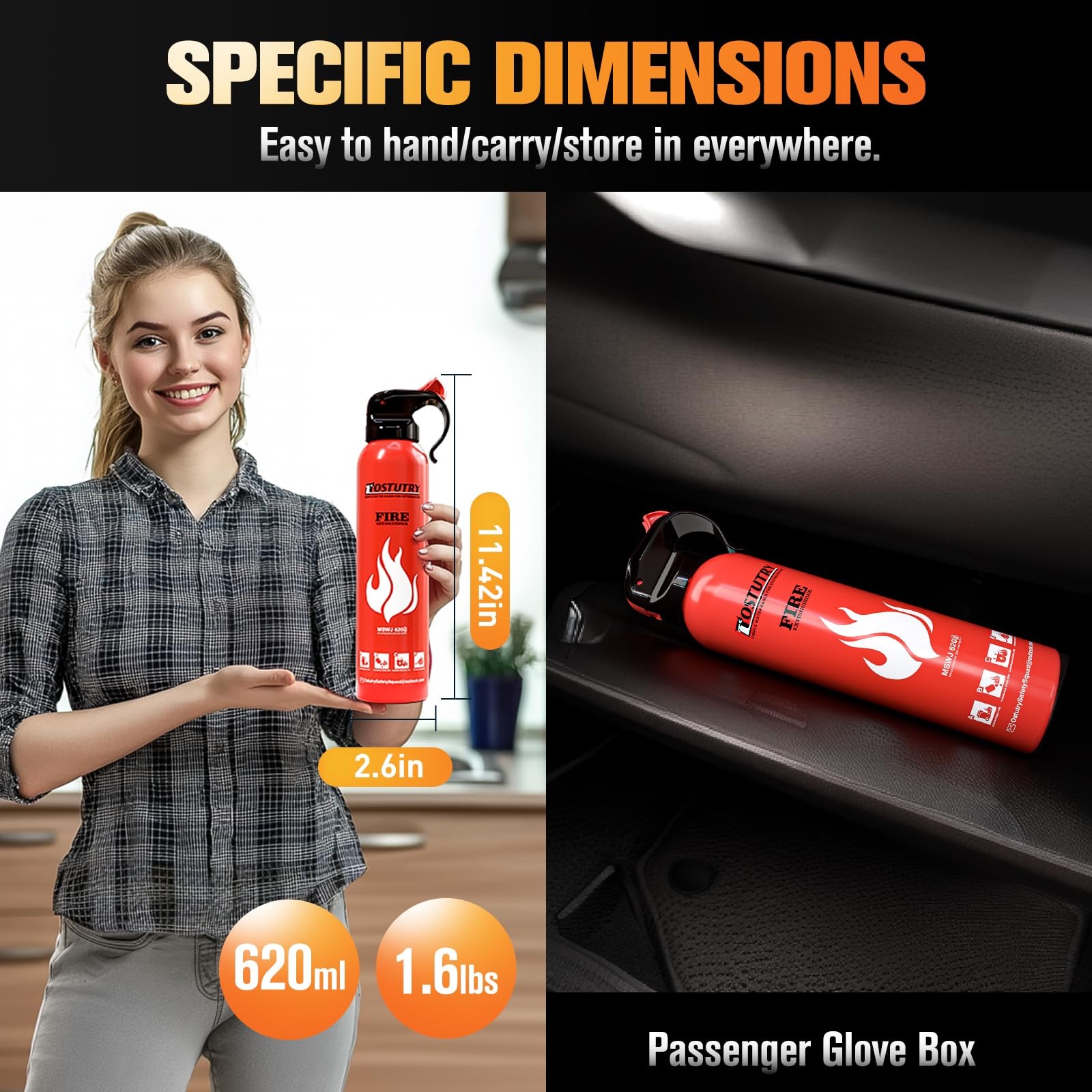 Upgraded 8-IN-1 Fire Extinguisher for Home Vehicle Car Kitchen Boat, Small Fi…
