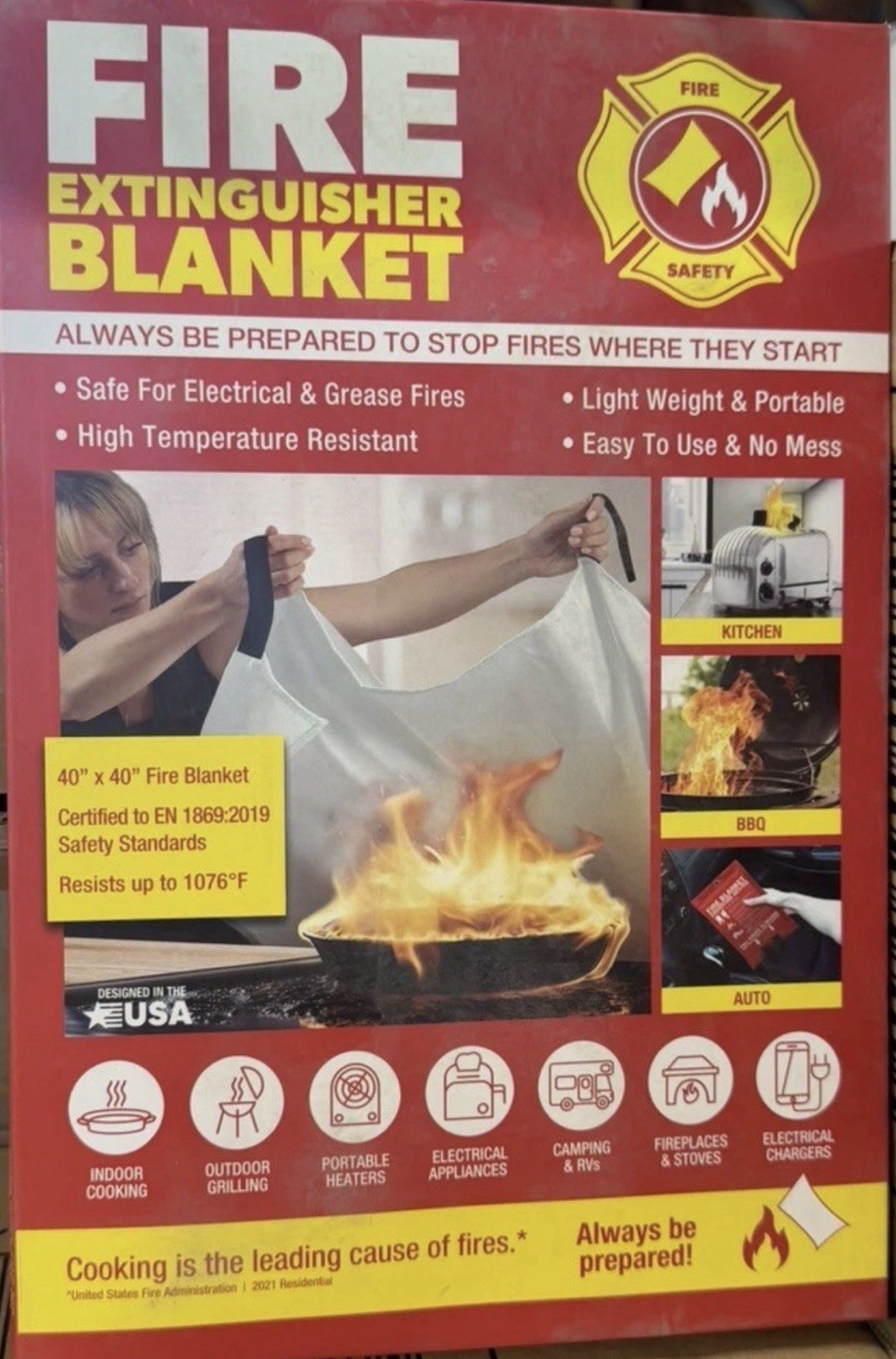 Silverback 40″ X 40″ Fireproof Fiberglass Fire Blanket