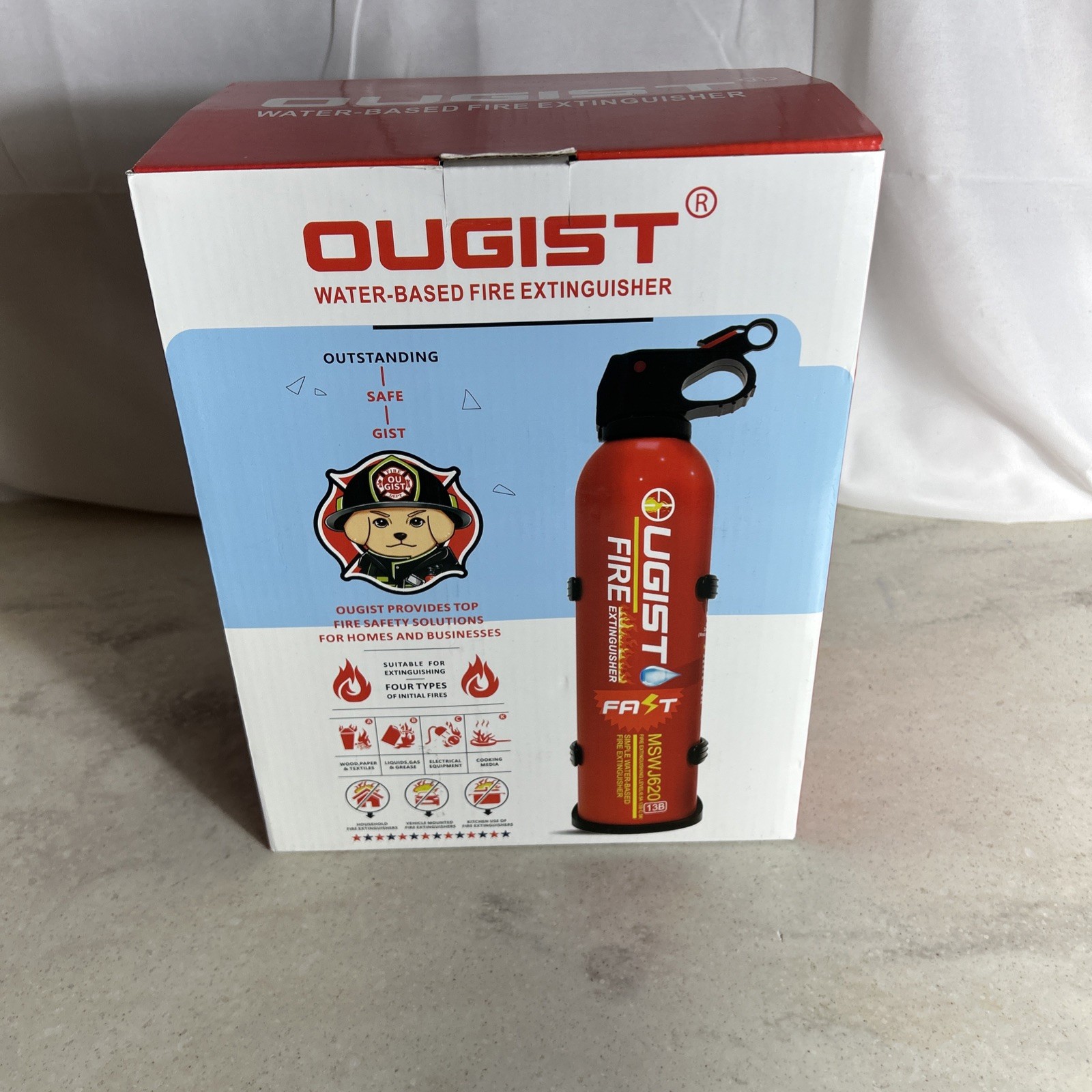 Ougist Small Portable Fire Extinguisher for Home and Kitchen, 21oz Each, 6-Pack