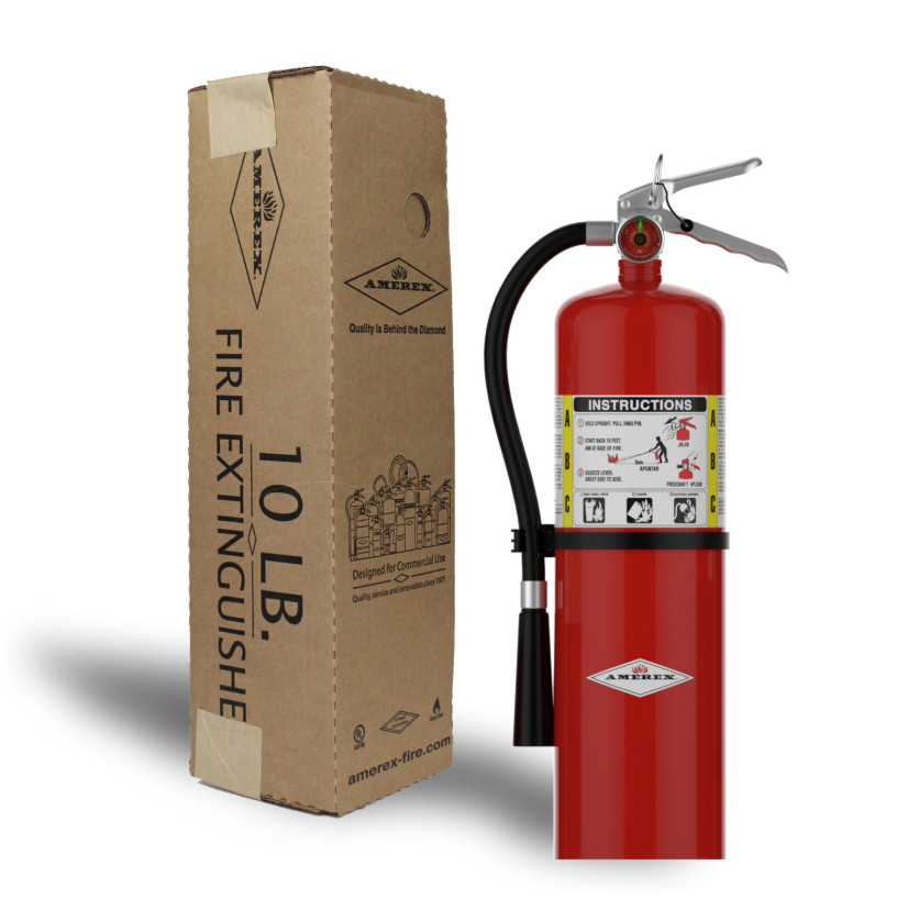 Amerex B456 10LB ABC Dry Chemical Fire Extinguisher with Aluminum Valve, 10