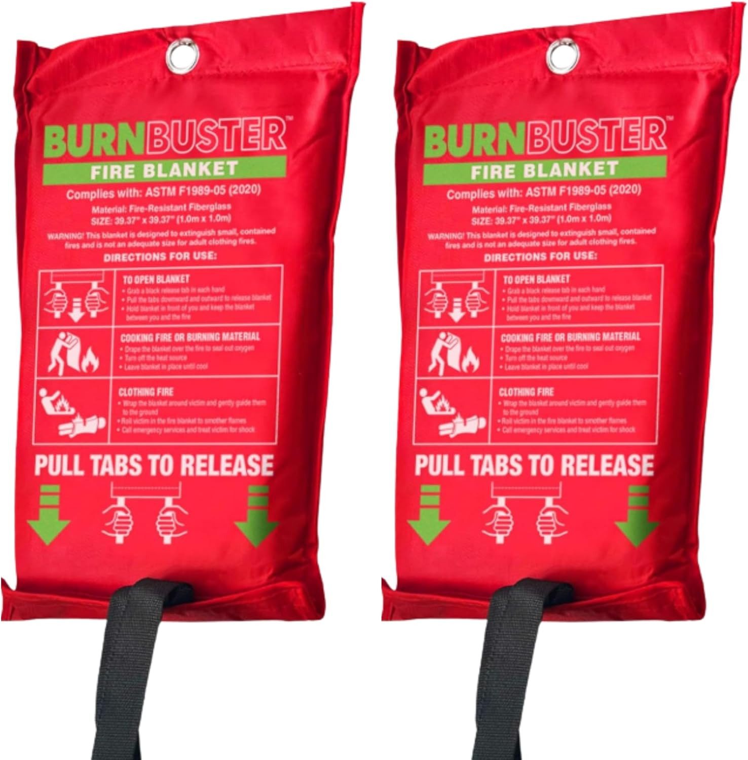 2-Pack Emergency Fire Blanket – ASTM Certified Fire Suppression Blanket for Home