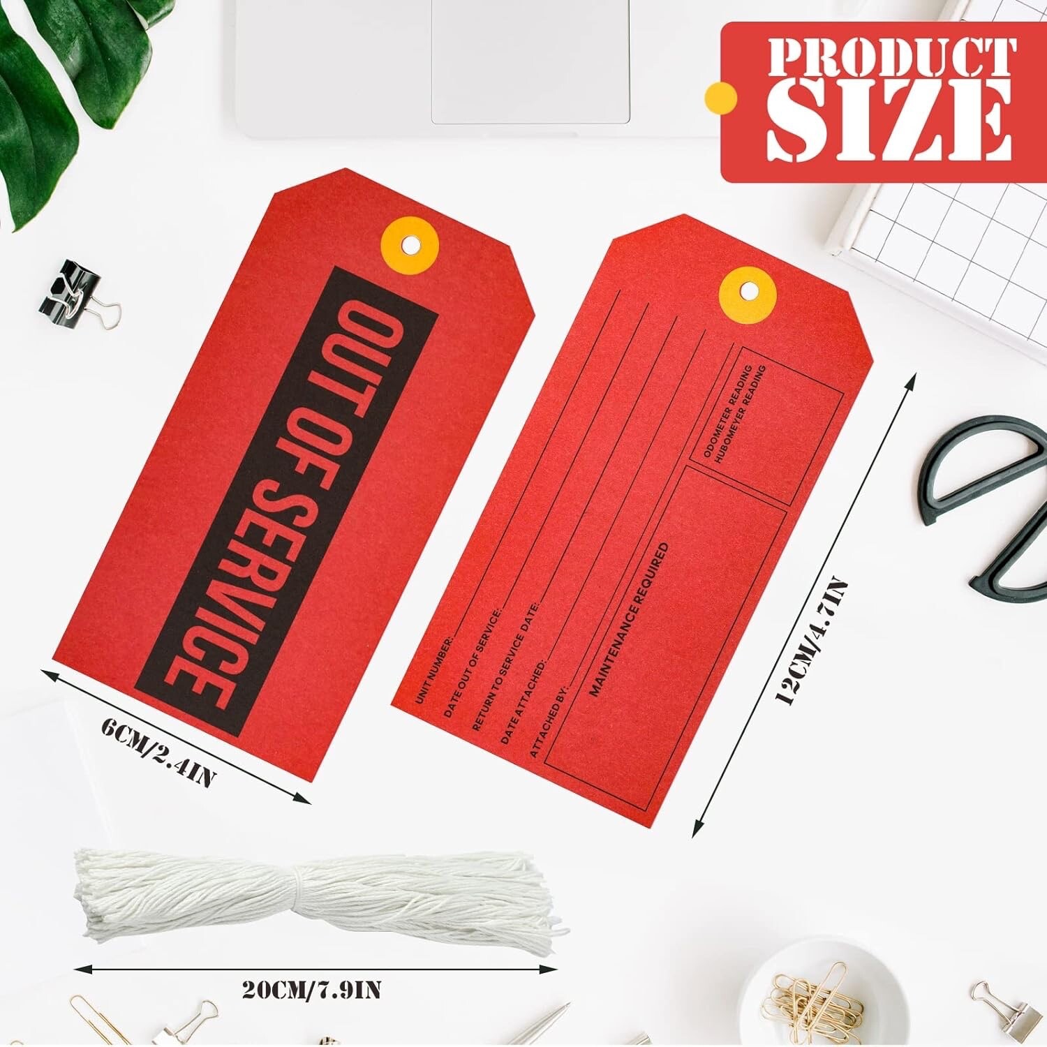 🎯50-Out of Service Tags Red Tags W/string Maintenance Required Tags 2.4″ X 4.7″