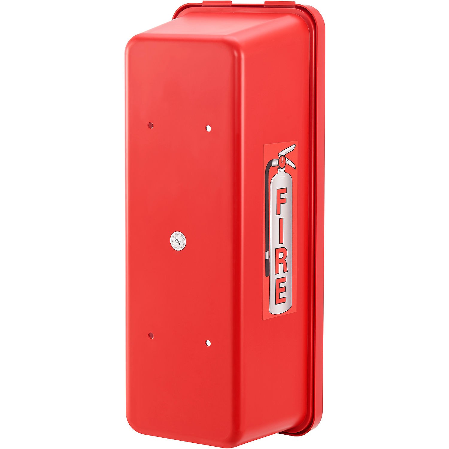 Global Industrial Plastic Fire Extinguisher Cabinet with Window Fits 10 lbs. Red