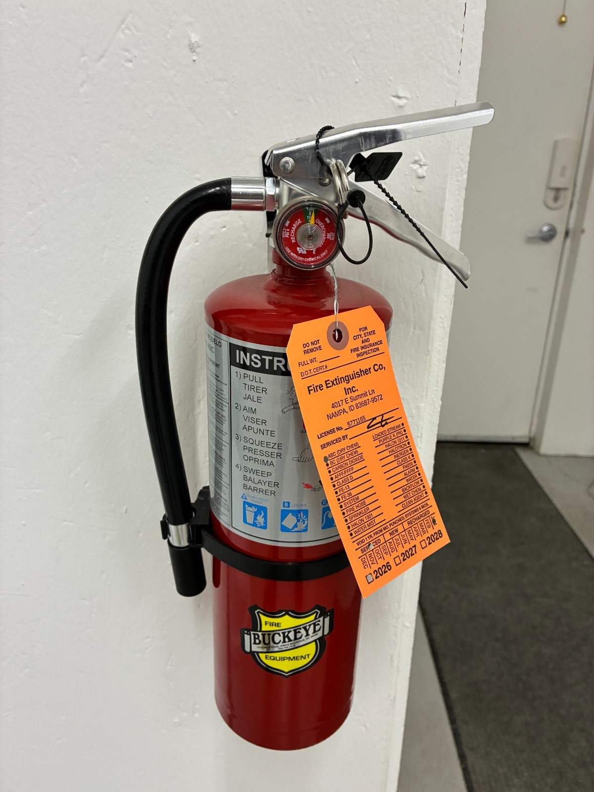 Buckeye 5 lb ABC Fire Extinguisher 10914 NEW 2026 Certified w/ Wall Bracket