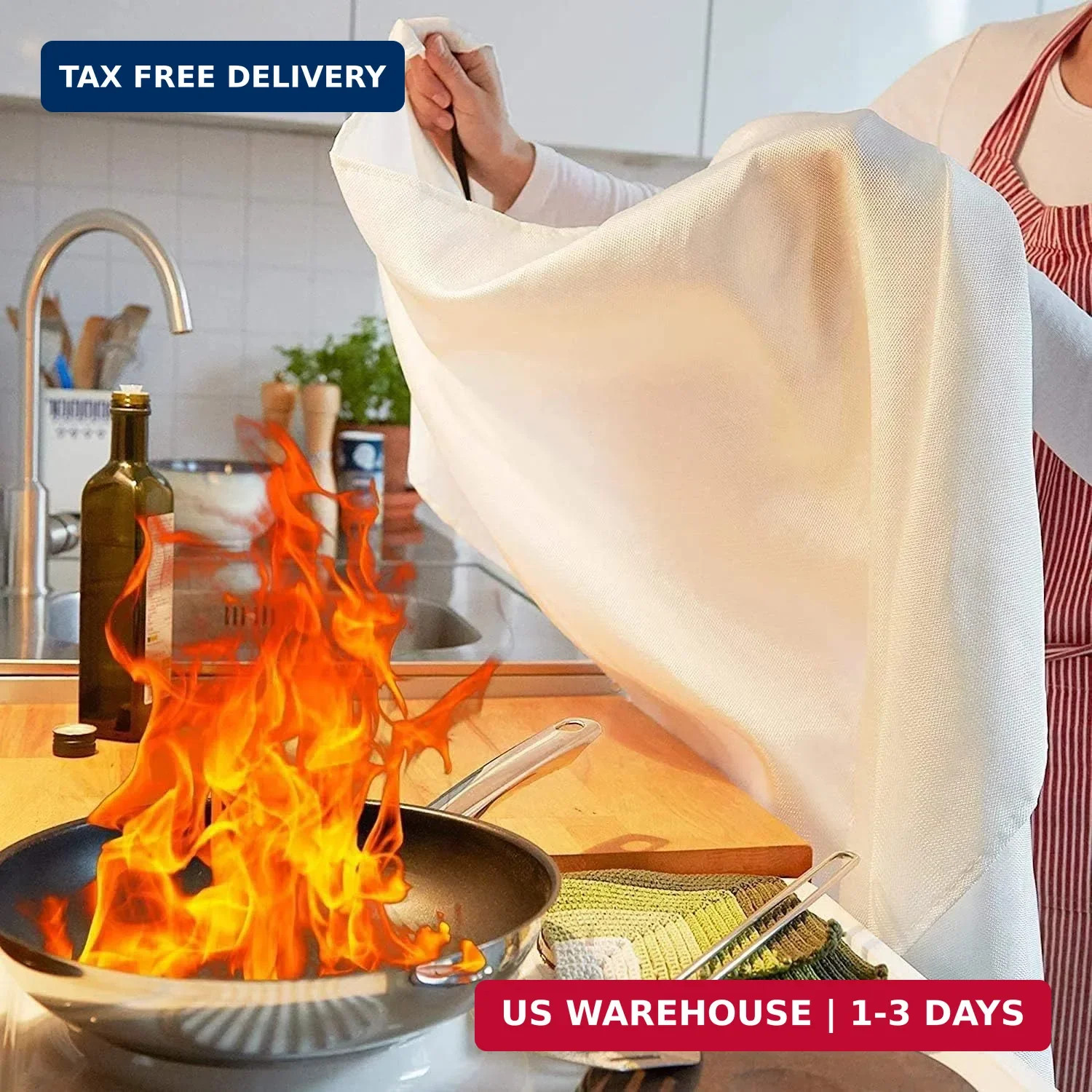 TONYKO Emergency Fire Blankets, Flame Retardant Protection and Heat Insulation D