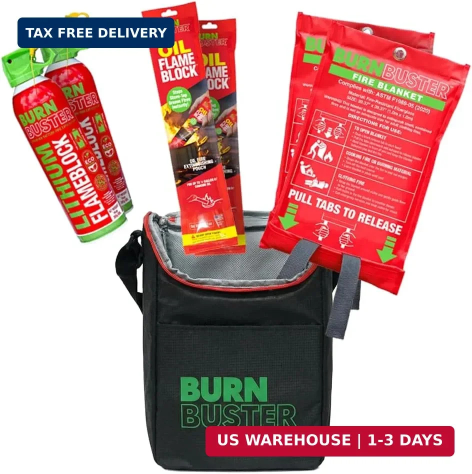 Fire Safety Pack of 6-2x Lithium-Ion Fire Suppression Gel, 2x Emergency Blanket