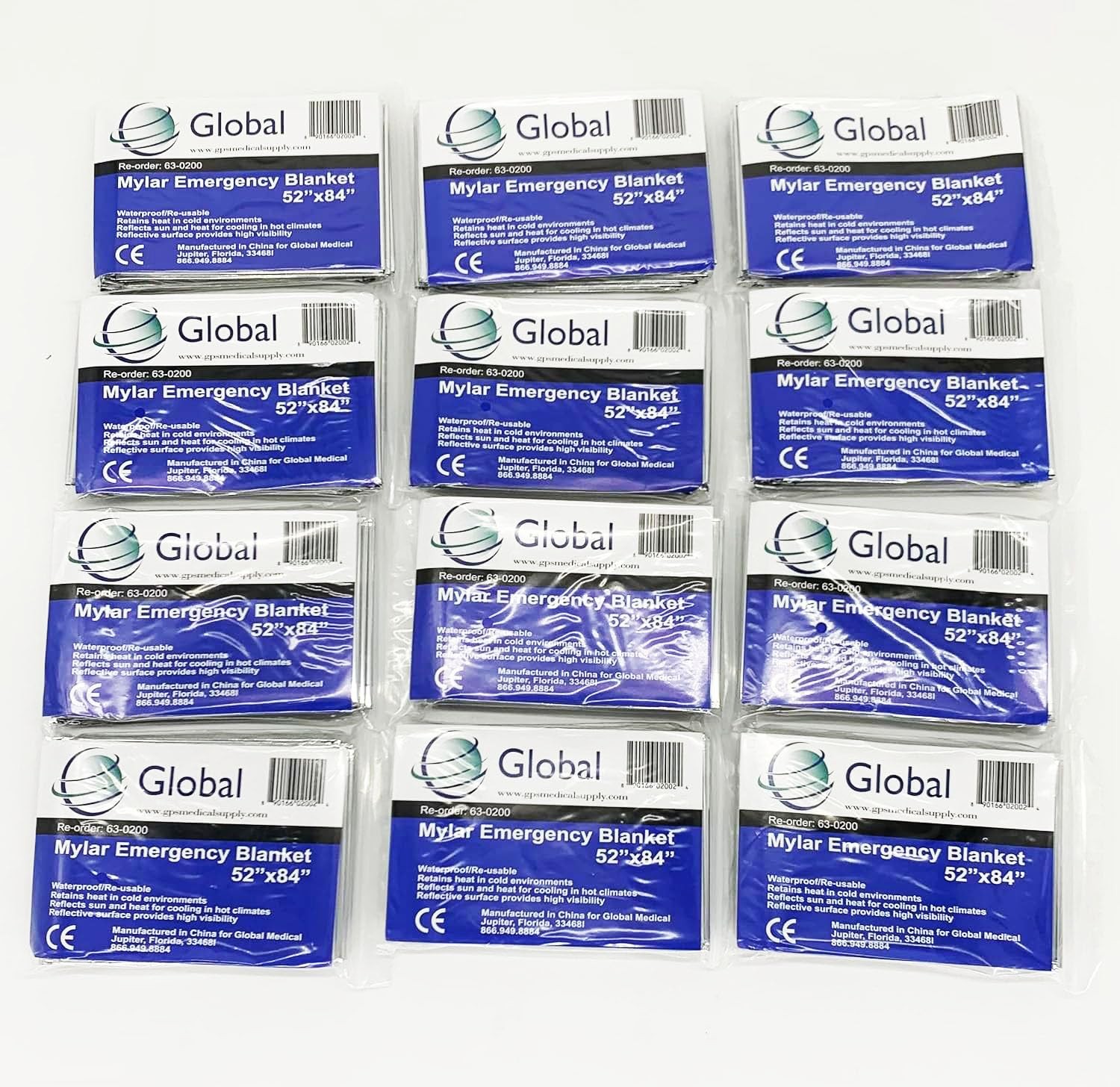 Emergency Mylar Thermal Blankets – 12 Pack | Survival Space Fire Blankets for…
