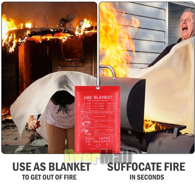 47″X47″ Fire Blanket Emergency for Home Car Fiberglass Fire Suppression Blanket
