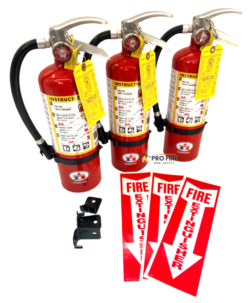 NEW 5LB Badger – ABC Dry Chemical Fire Extinguisher with cert tags (3 pack)