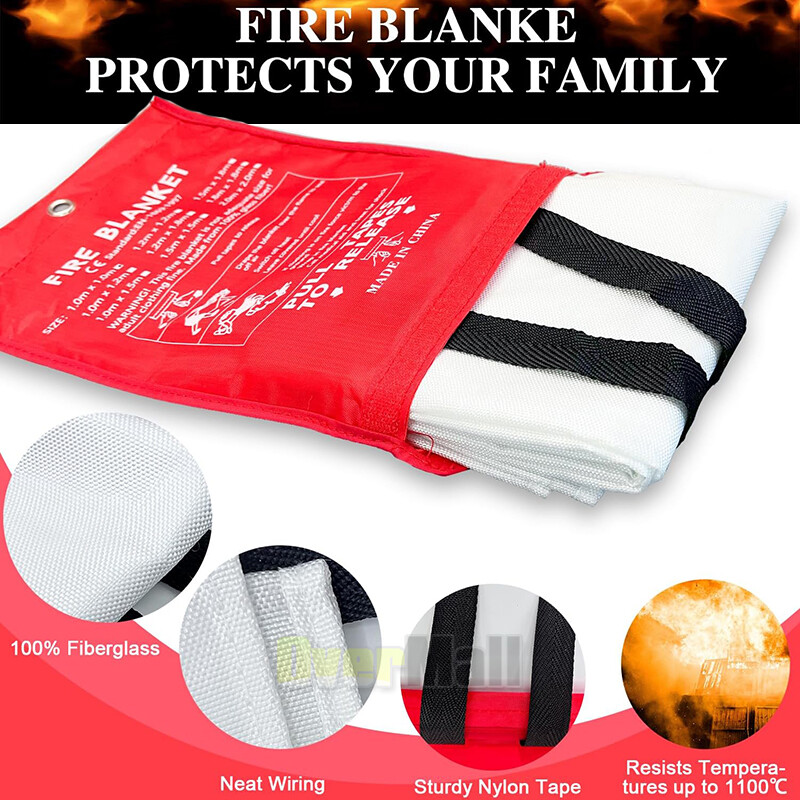 Fire Blanket – XX-Large Fiberglass Fire Blanket Fire Kitchen Prepared 59”x59”