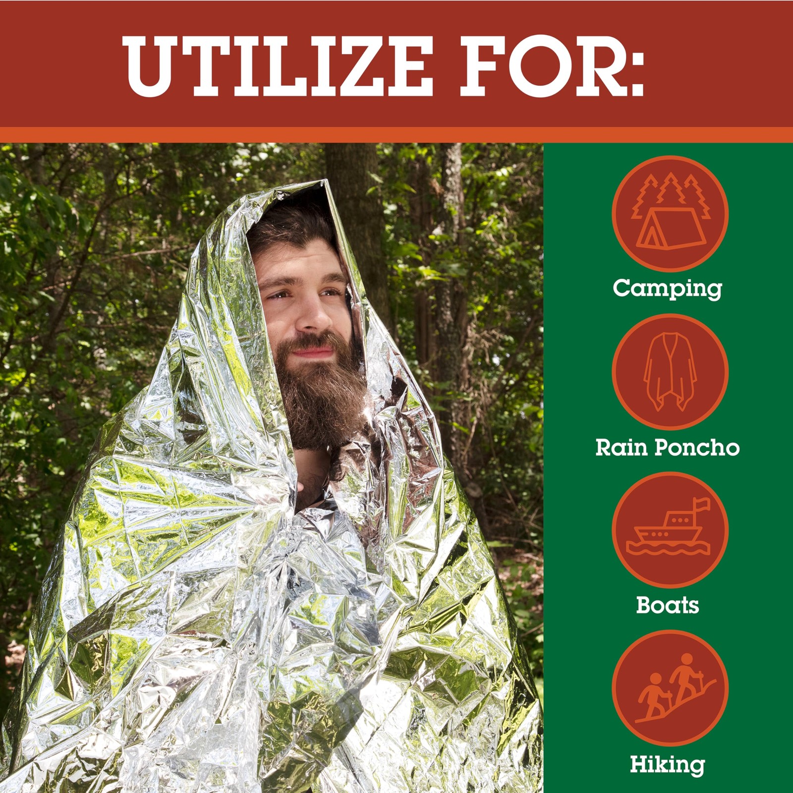 Emergency Mylar Thermal Blankets (10 Pack) Survival Kit Camping Space Blanket…