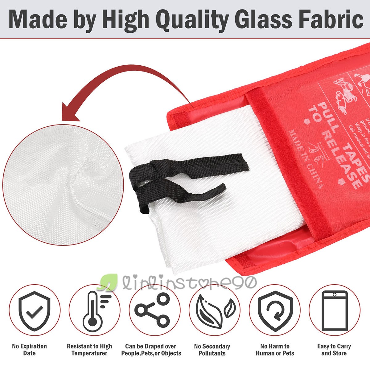 47″ LARGE Emergency FIRE BLANKET for Car Home Office Warehouse Retardant Prepare