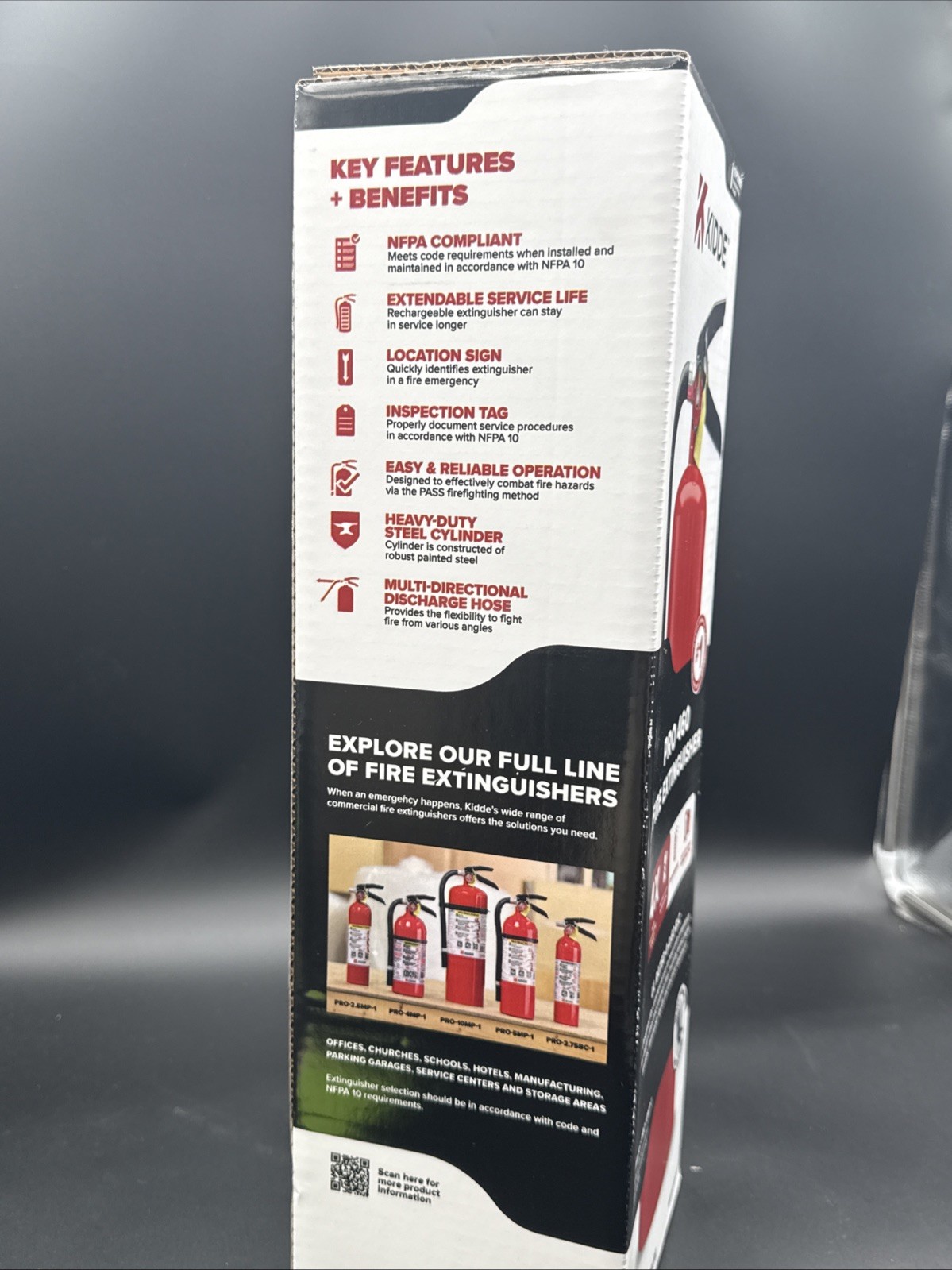 Kidde Pro 460 Fire Extinguisher PRO-10MP-1, UL Rate 4-A:60-B:C, With Wall Hanger