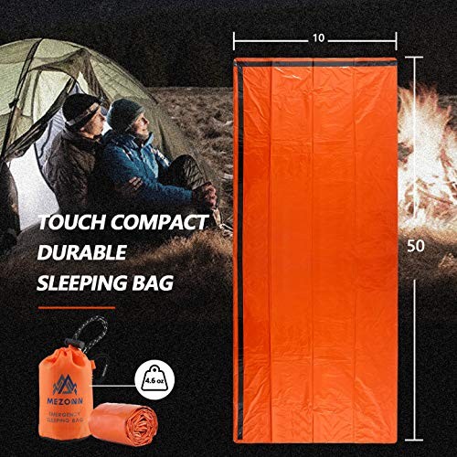 Mezonn Emergency Sleeping Bag Survival Bivy Sack Use as Emergency Blanket Lig…