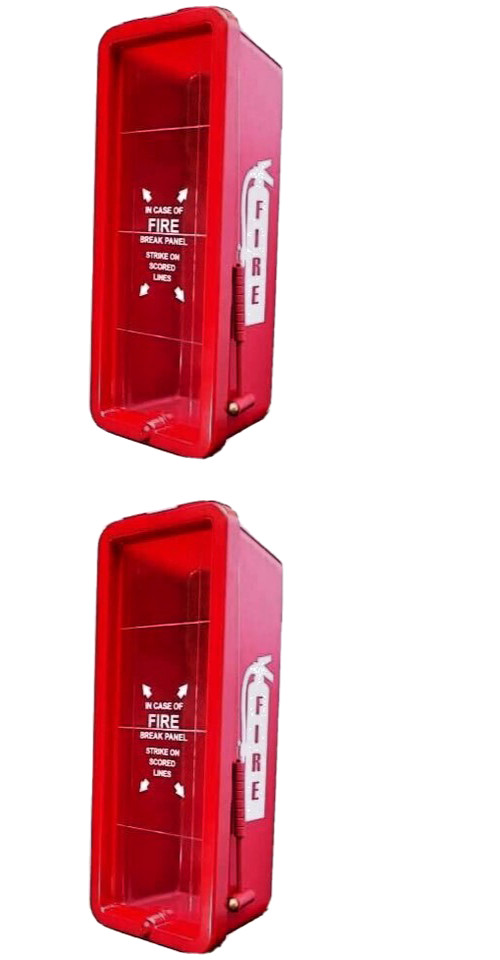 ✅🔥🧯(2-PACK) NEW 10lb FIRE EXTINGUISHER CABINET WITH PLEXI GLASS, LOCK & HAMMER