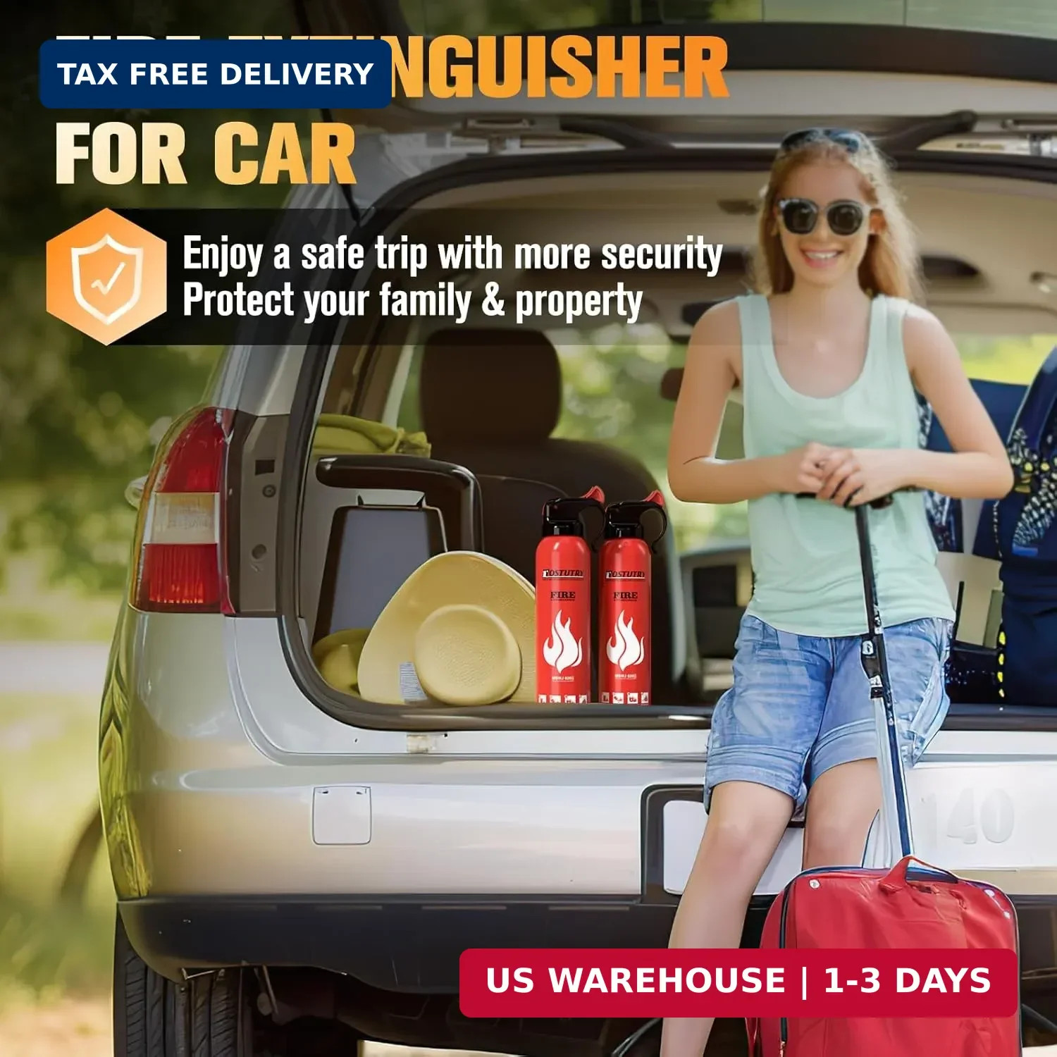 Upgraded 8-IN-1 Fire Extinguisher for Home Vehicle Car Kitchen Boat, Small Fire