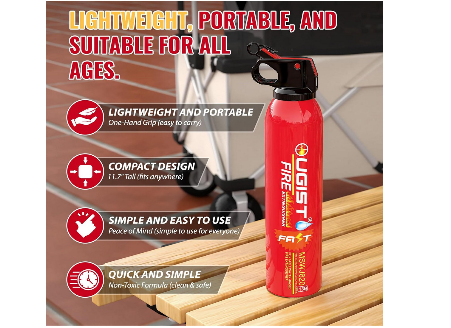 4 In1 Fire Extinguisher with Mount Fire Extinguishers for the House/Car/Kitchen